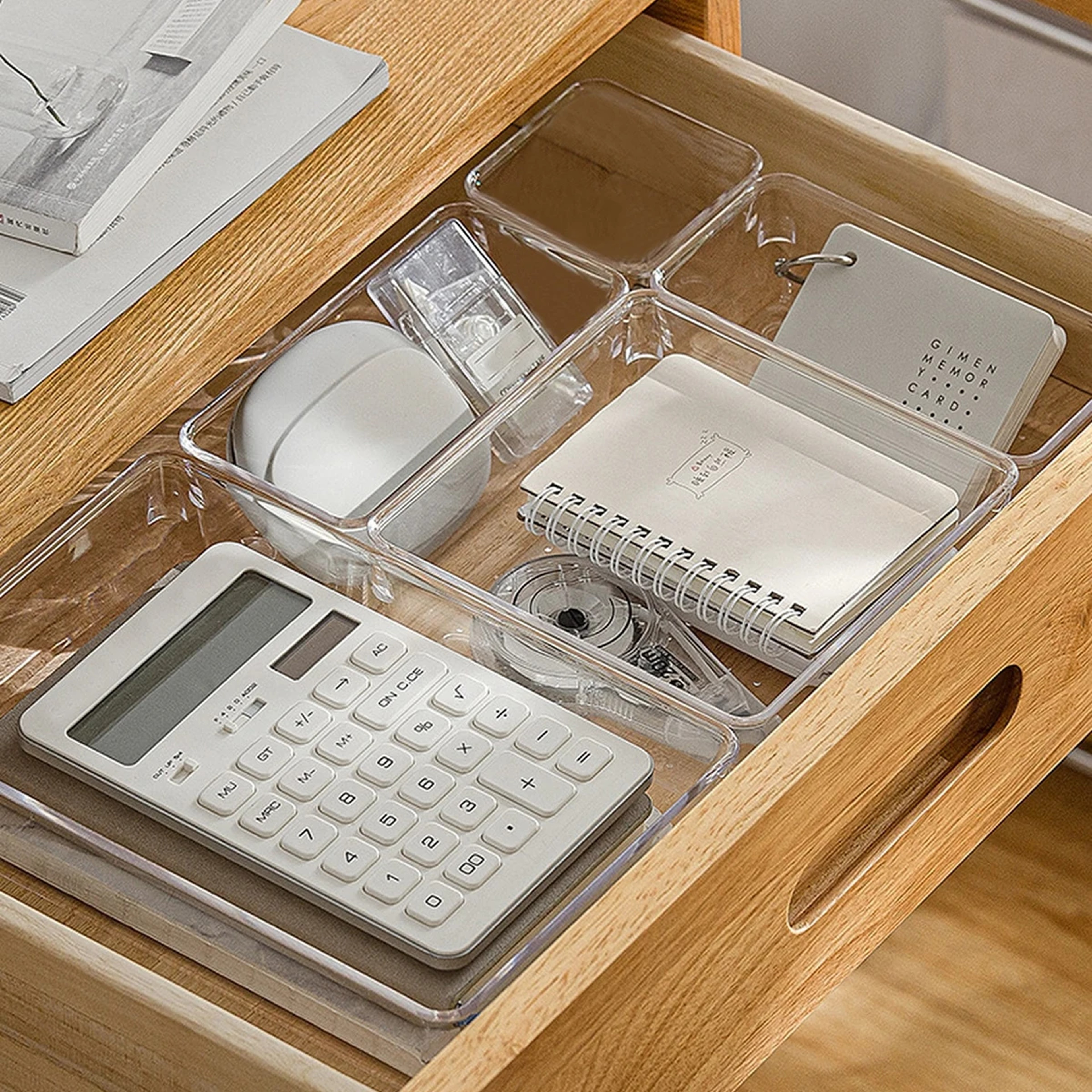 Clear Drawer Organizer Set For Makeup Bathroom And Desk Storage 5