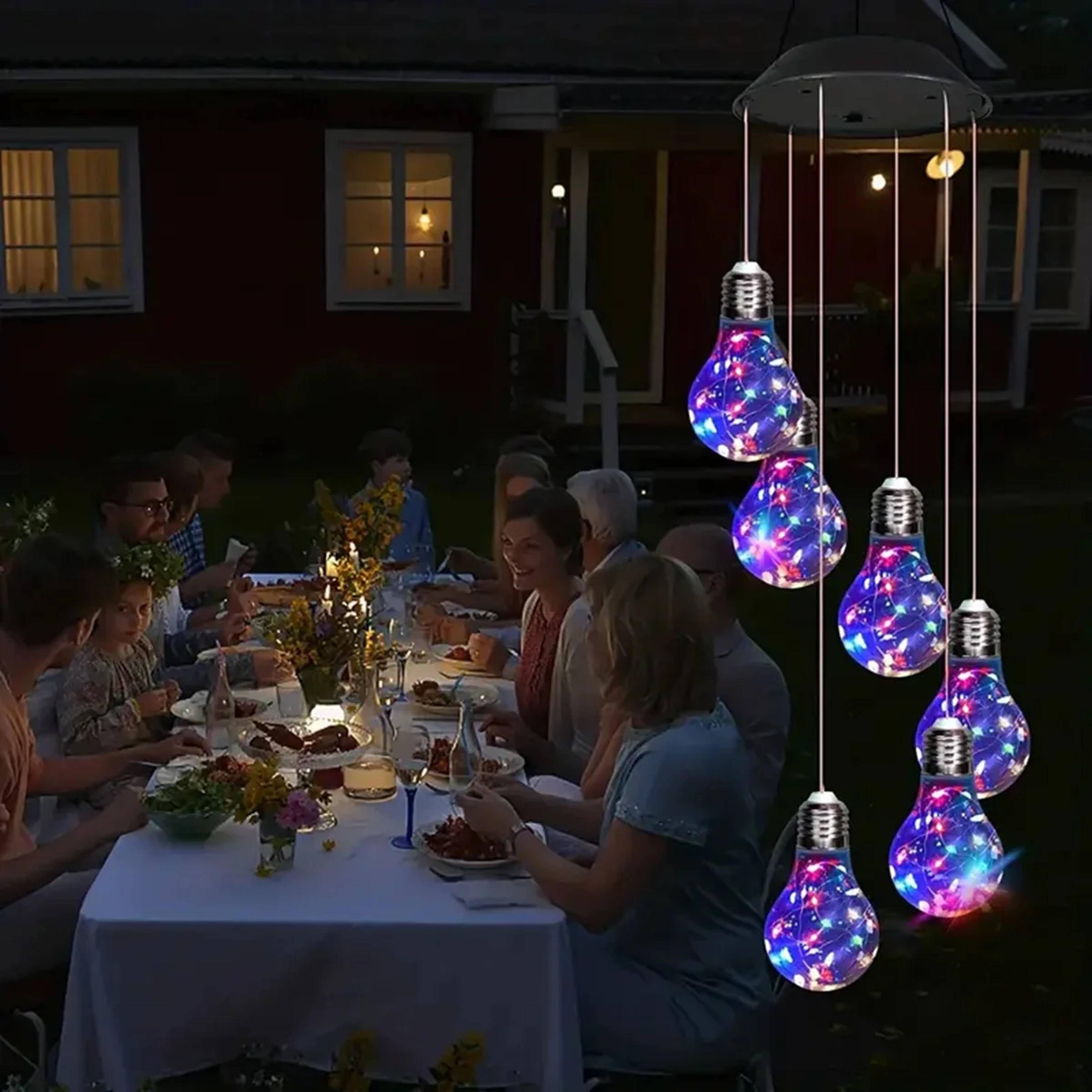 Color Changing Solar Wind Chimes with 6 LED Bulbs for Outdoor Garden Decor – view 3