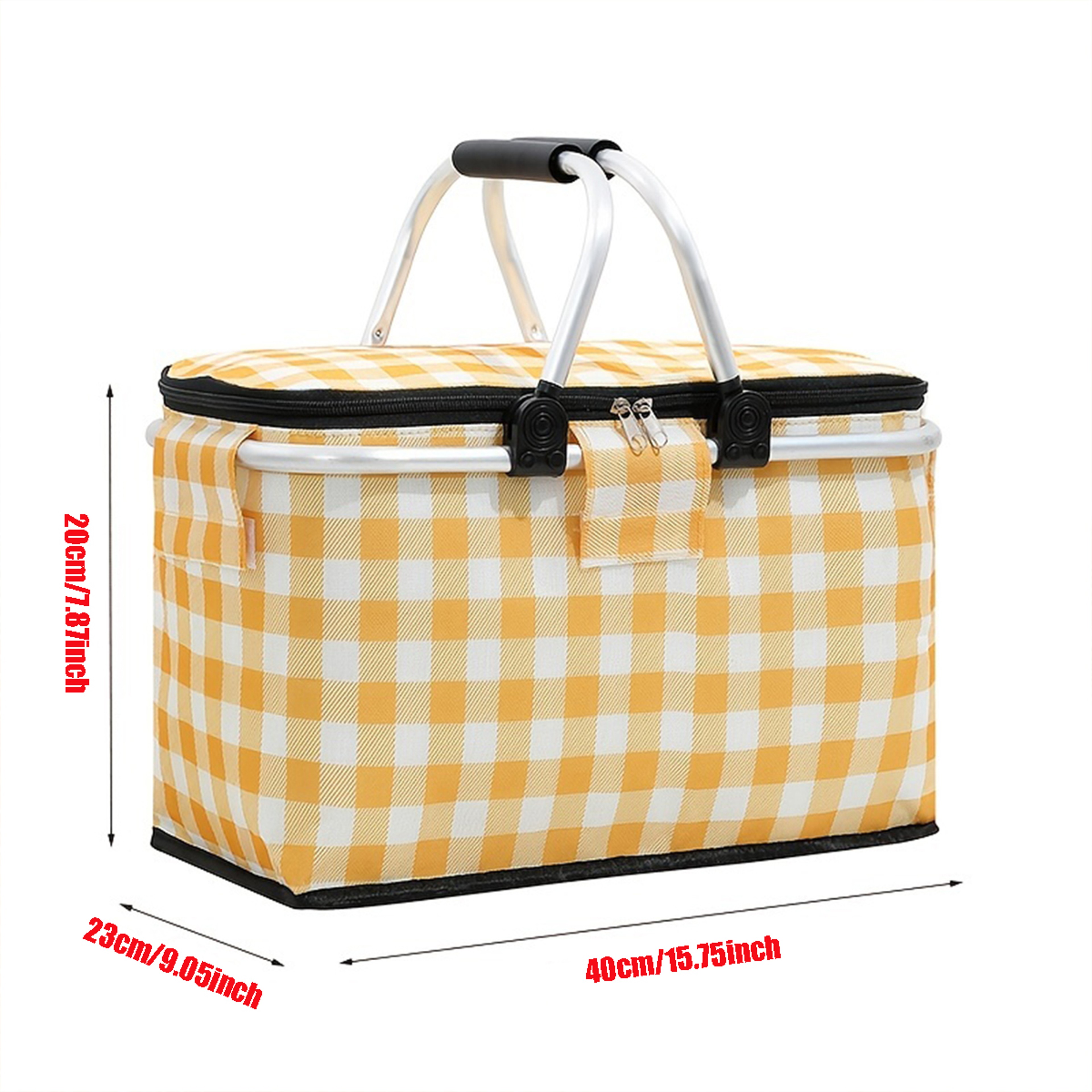 Foldable Insulated Picnic Basket Portable Cooler Bag For Camping And Travel 4