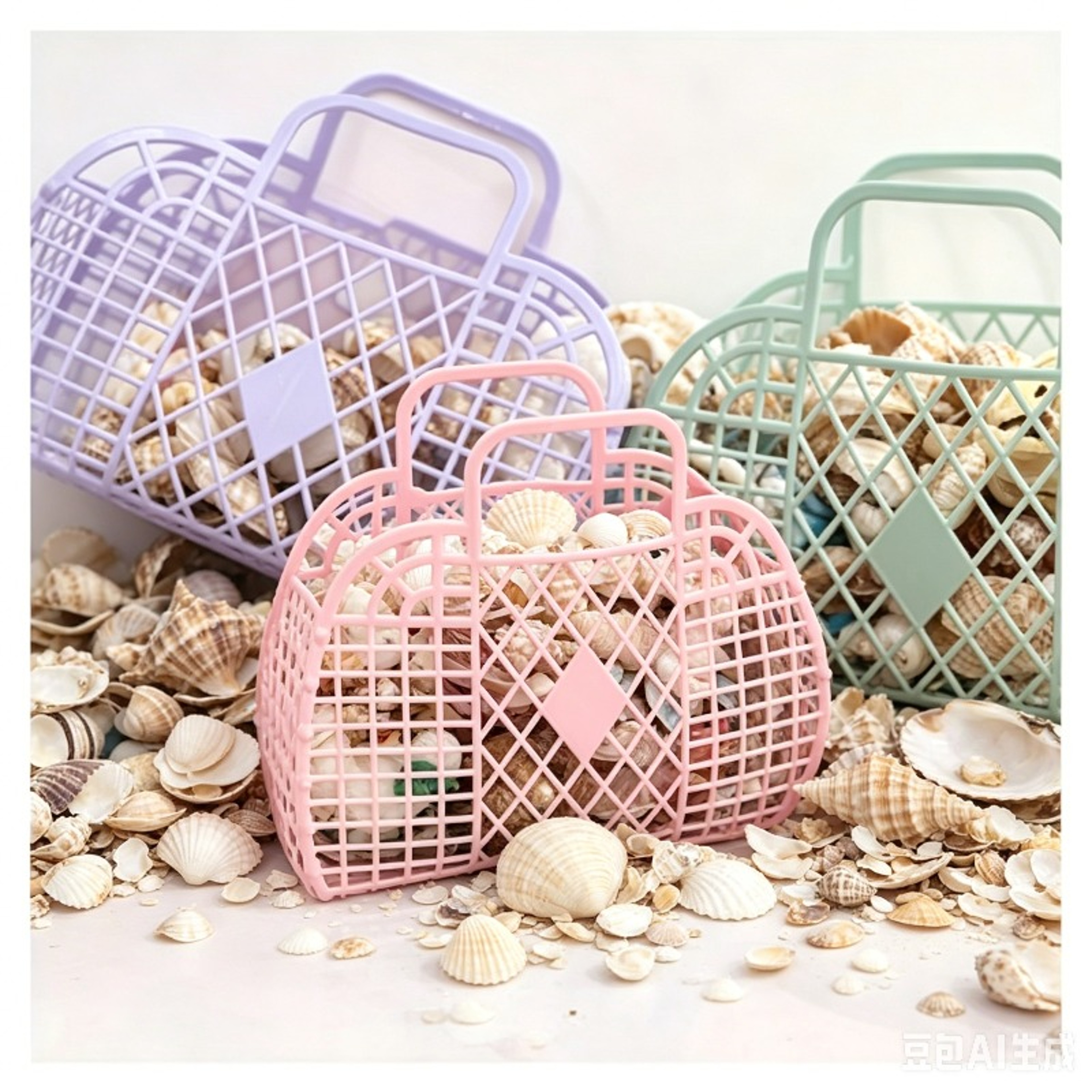 Portable Plastic Storage Basket with Handle for Bathroom Kitchen Toys and Picnic – view 6