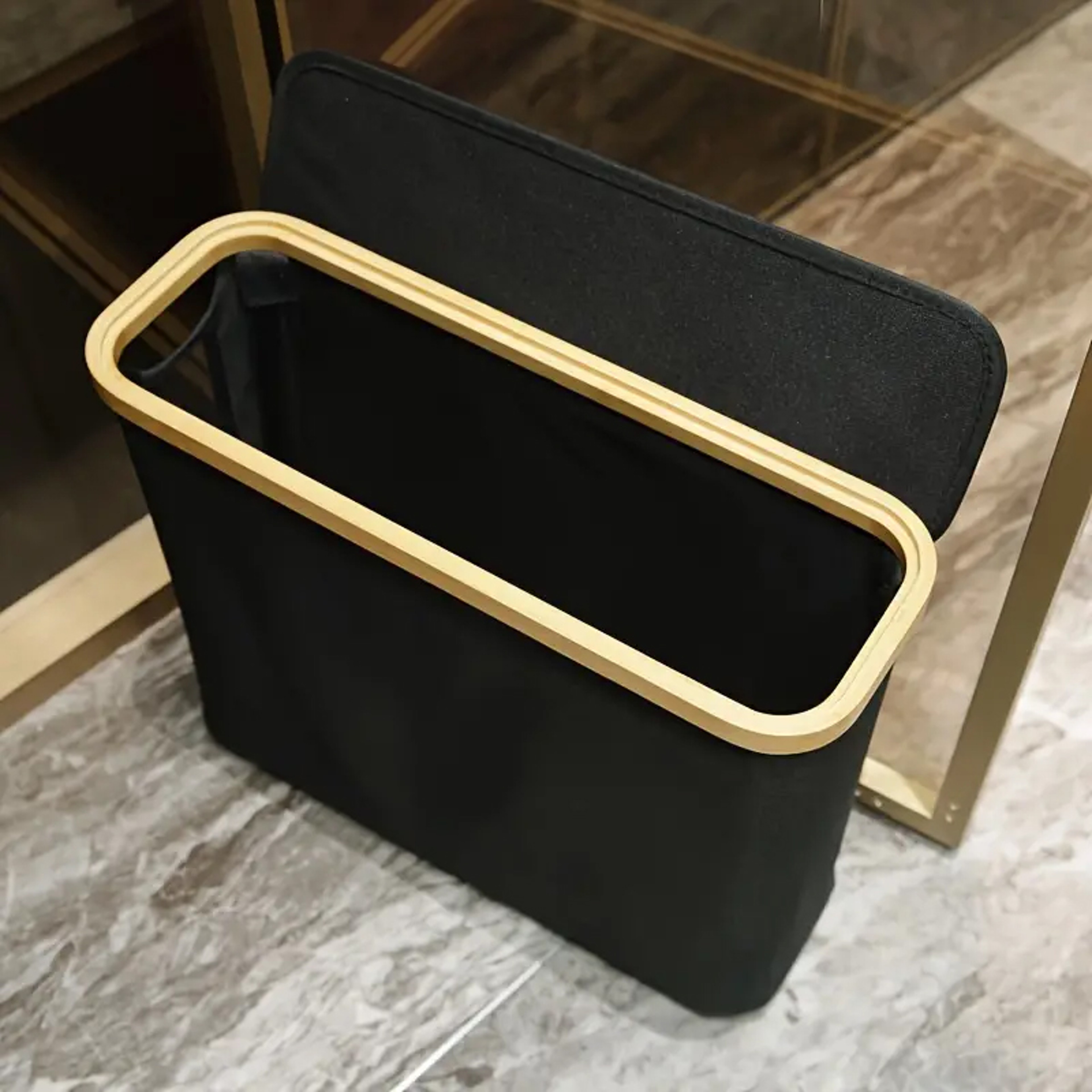 Toilet Paper Storage Basket With Bamboo Lid And Foldable Bathroom Organizer 1