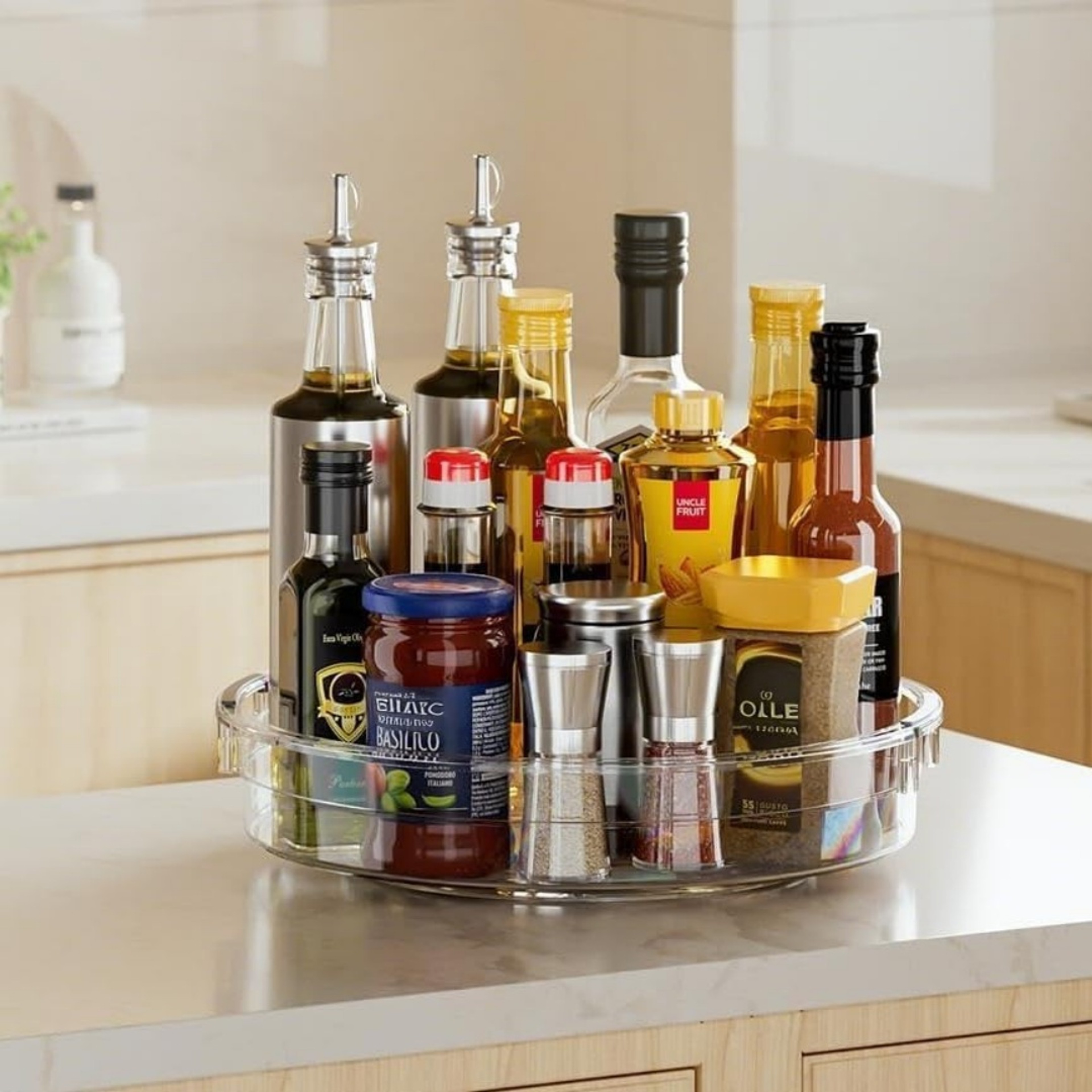 Clear Lazy Susan Organizer 360 Rotating Fridge And Spice Storage Turntable 5