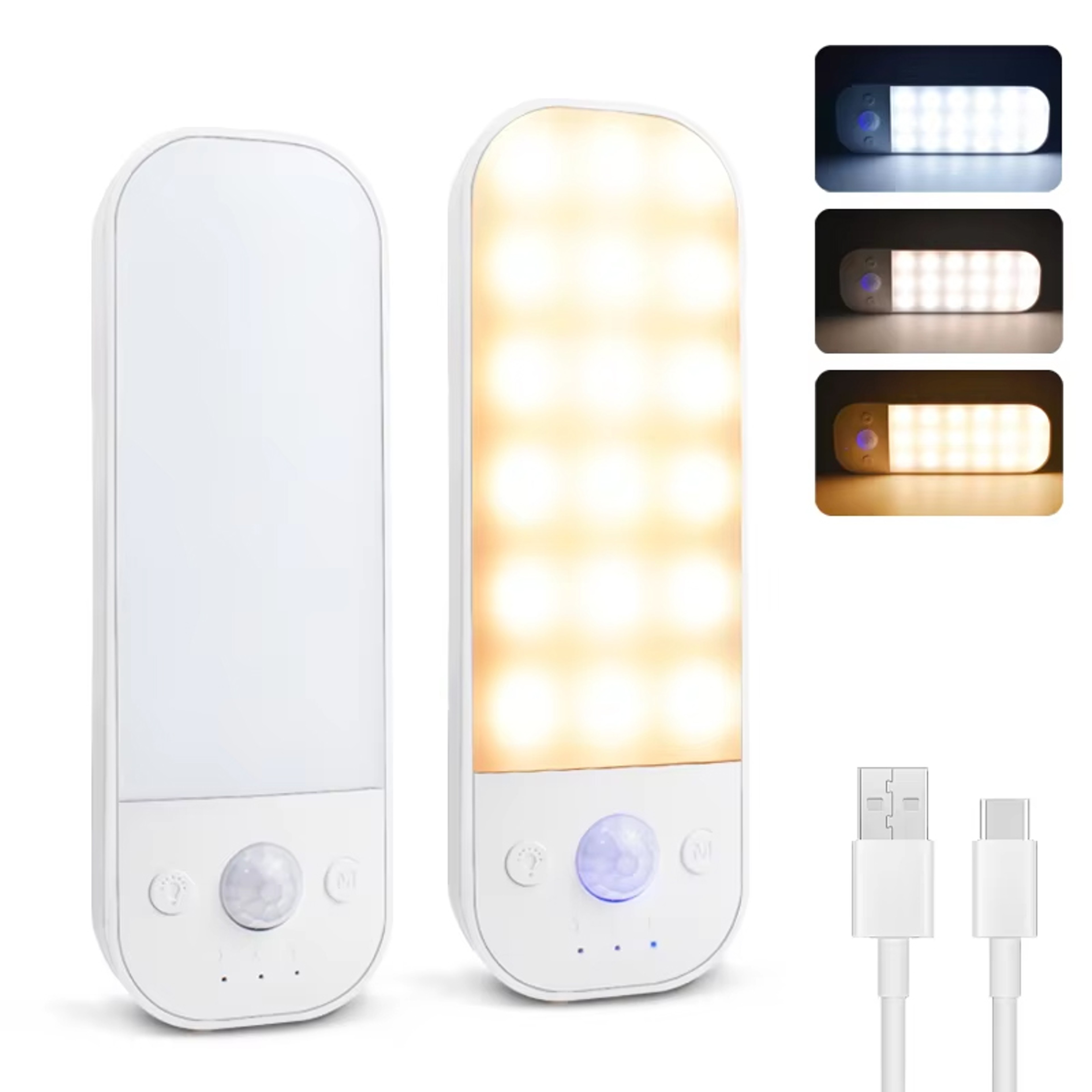3 Color Motion Sensor Light Rechargeable Under Cabinet Lighting For Kitchen Closets And Wardrobes 0