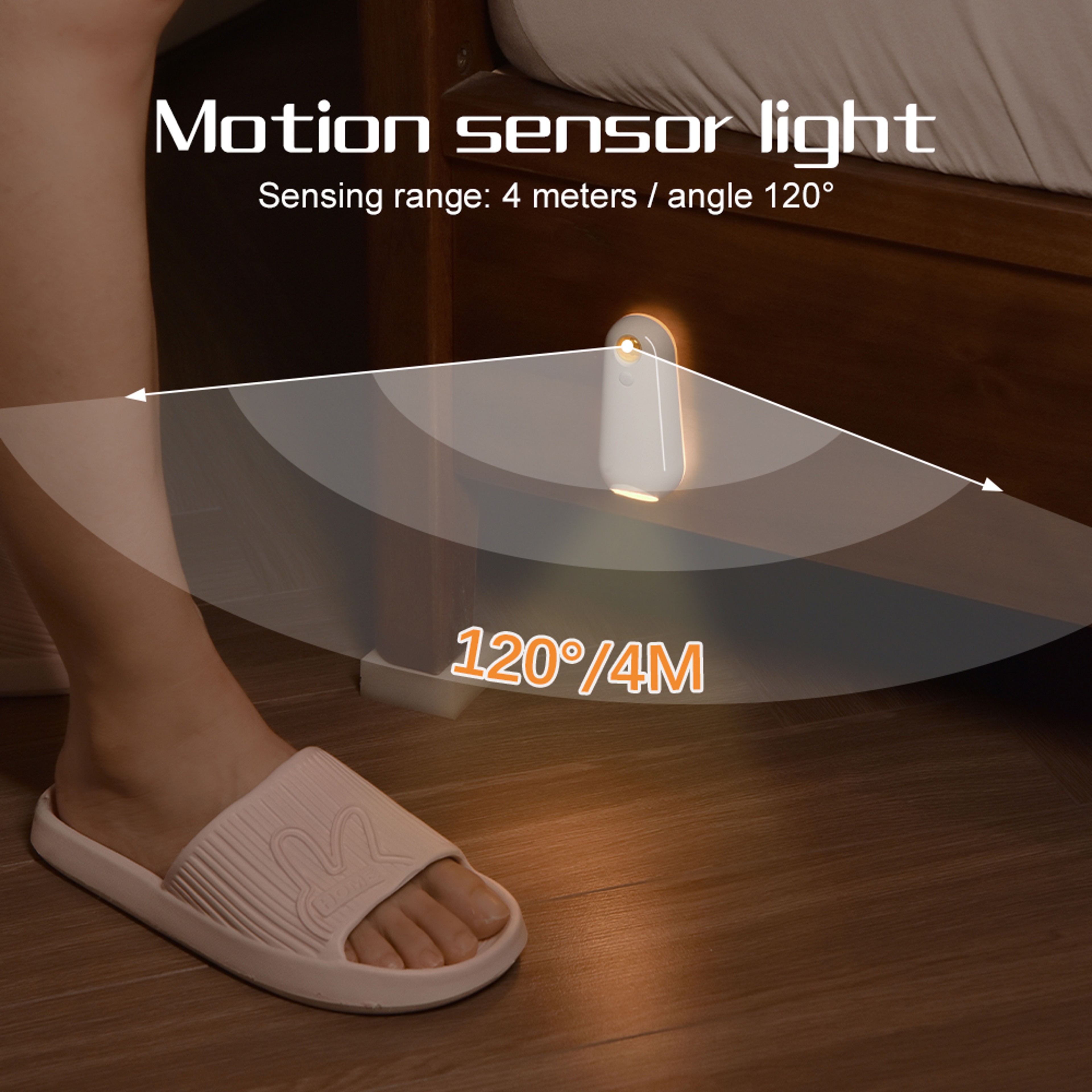 8 Color Motion Sensor Night Light Rechargeable Magnetic LED Wall Lamp – view 4