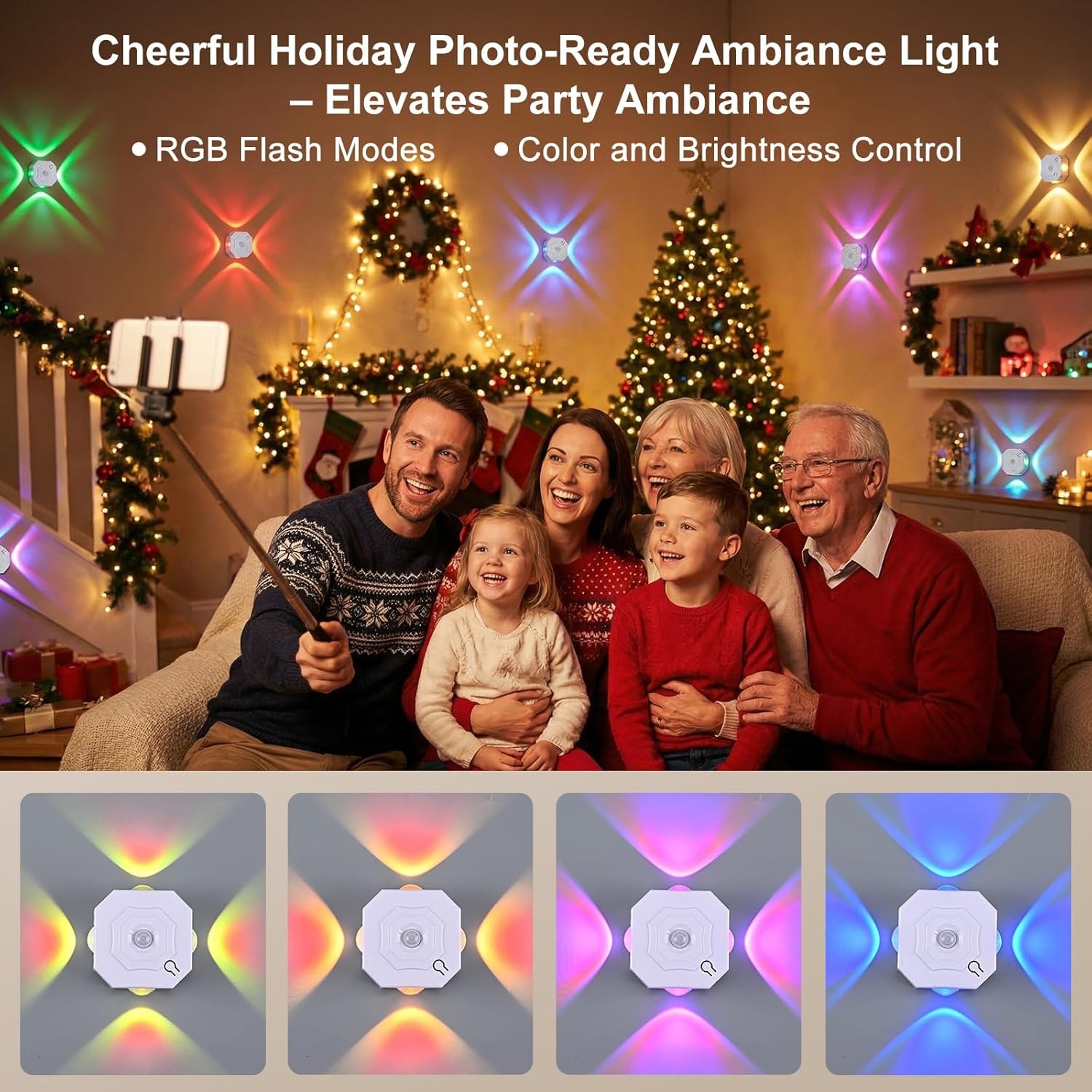 Rechargeable Motion Sensor Wall Light RGB Wireless LED Night Light – view 2