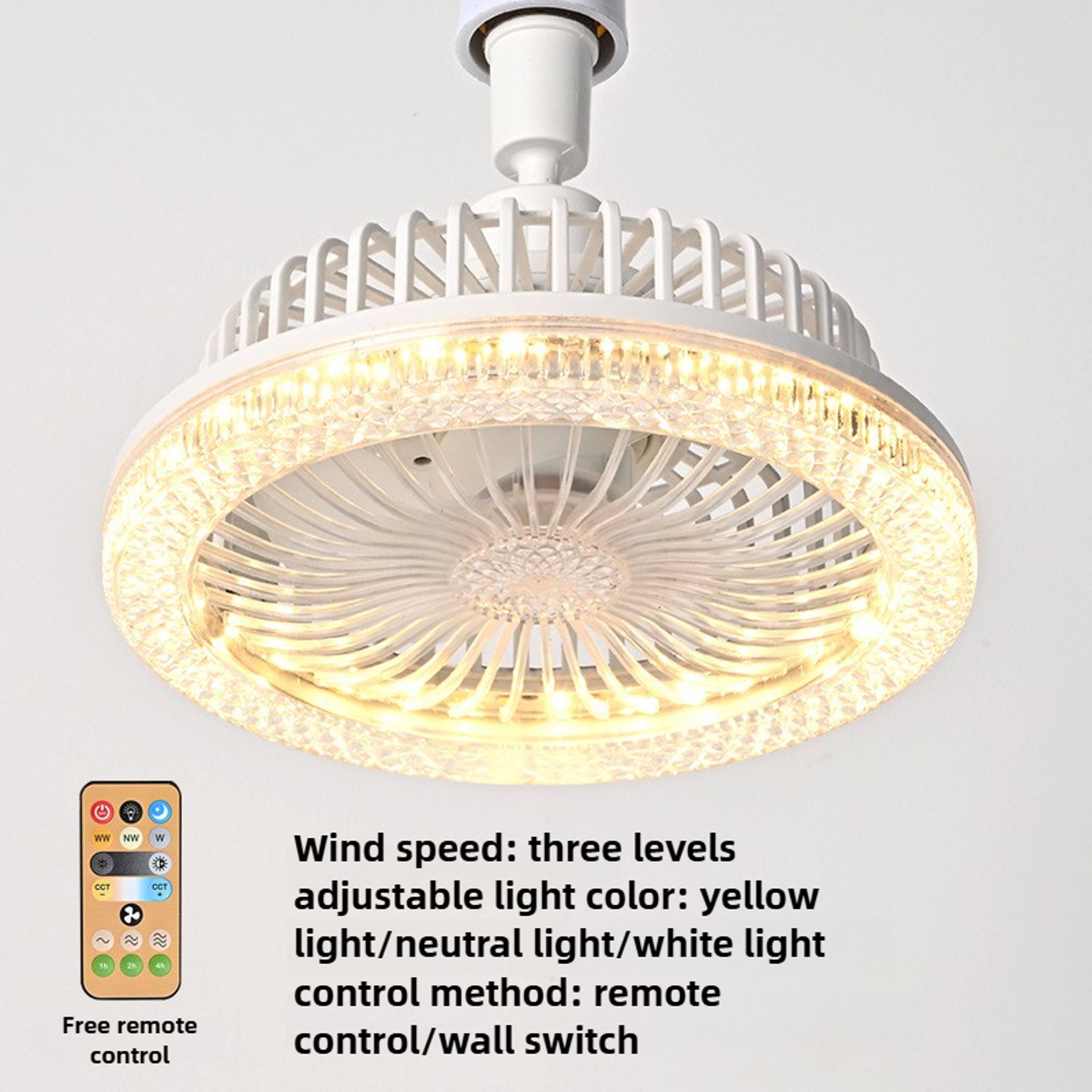 Smart E27 Ceiling Fan With Light And Remote Control 3