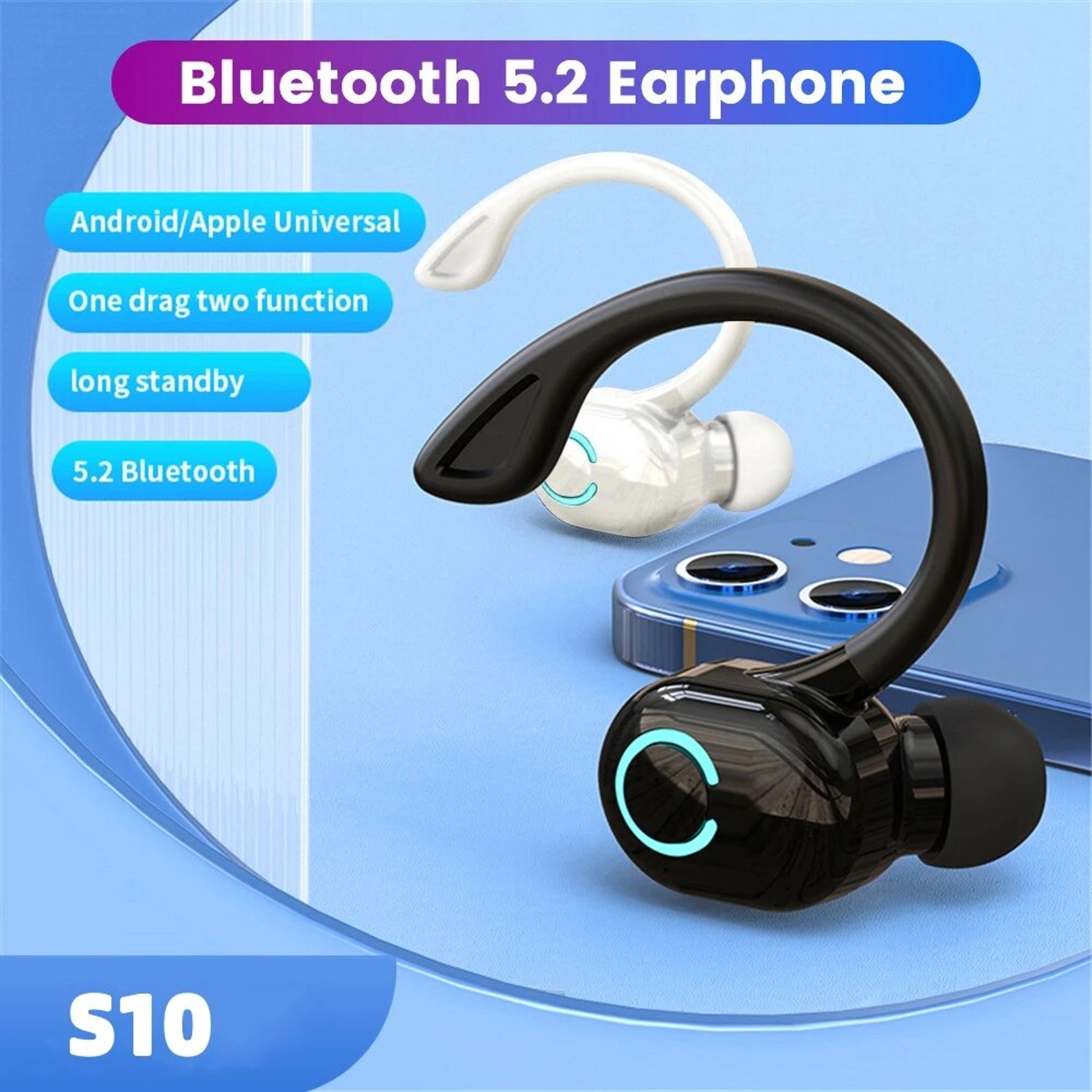 Business Bluetooth Headset With Microphone Hands Free Wireless Earpiece 2