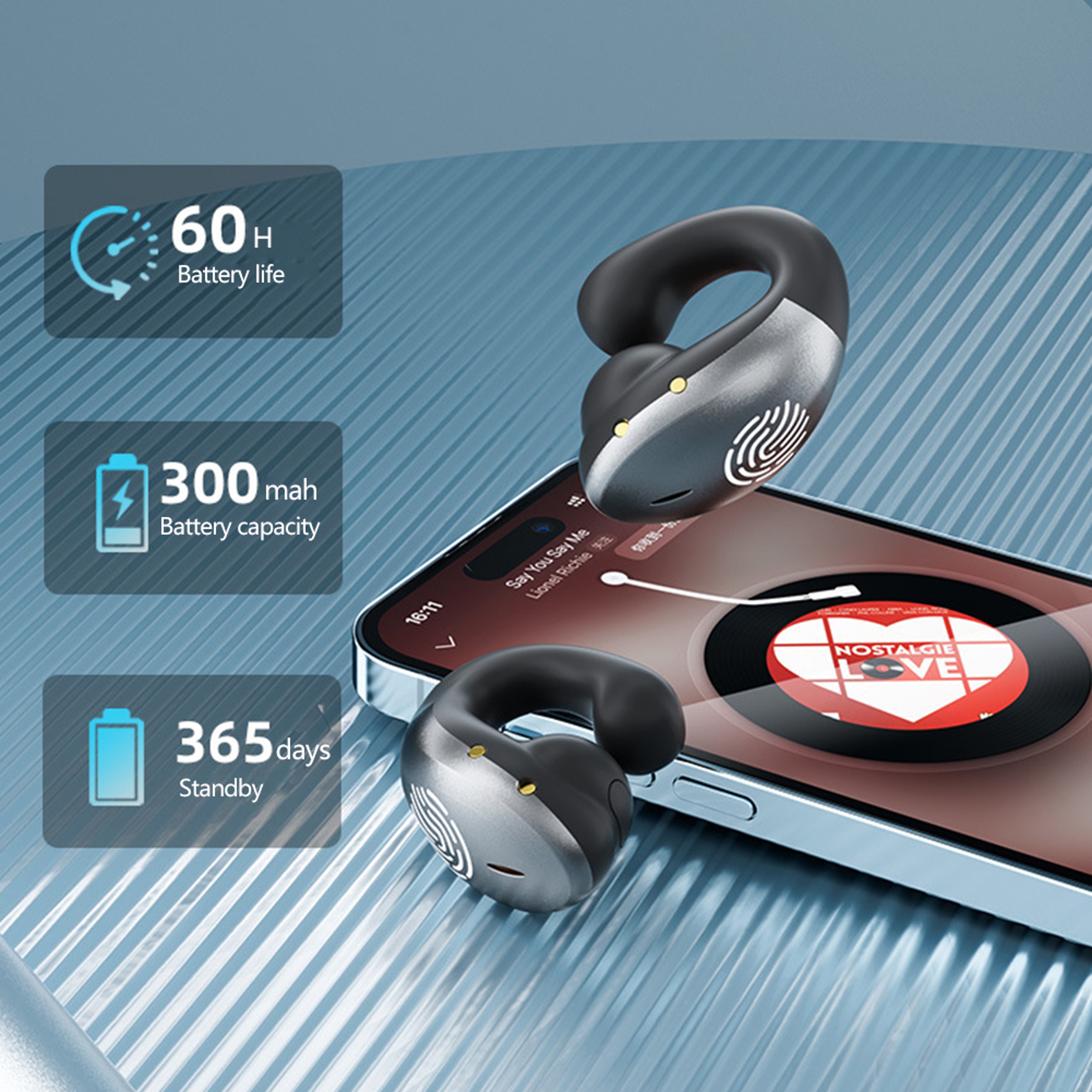 Open Ear Clip Bluetooth 53 Bone Conduction Wireless Headphones 5