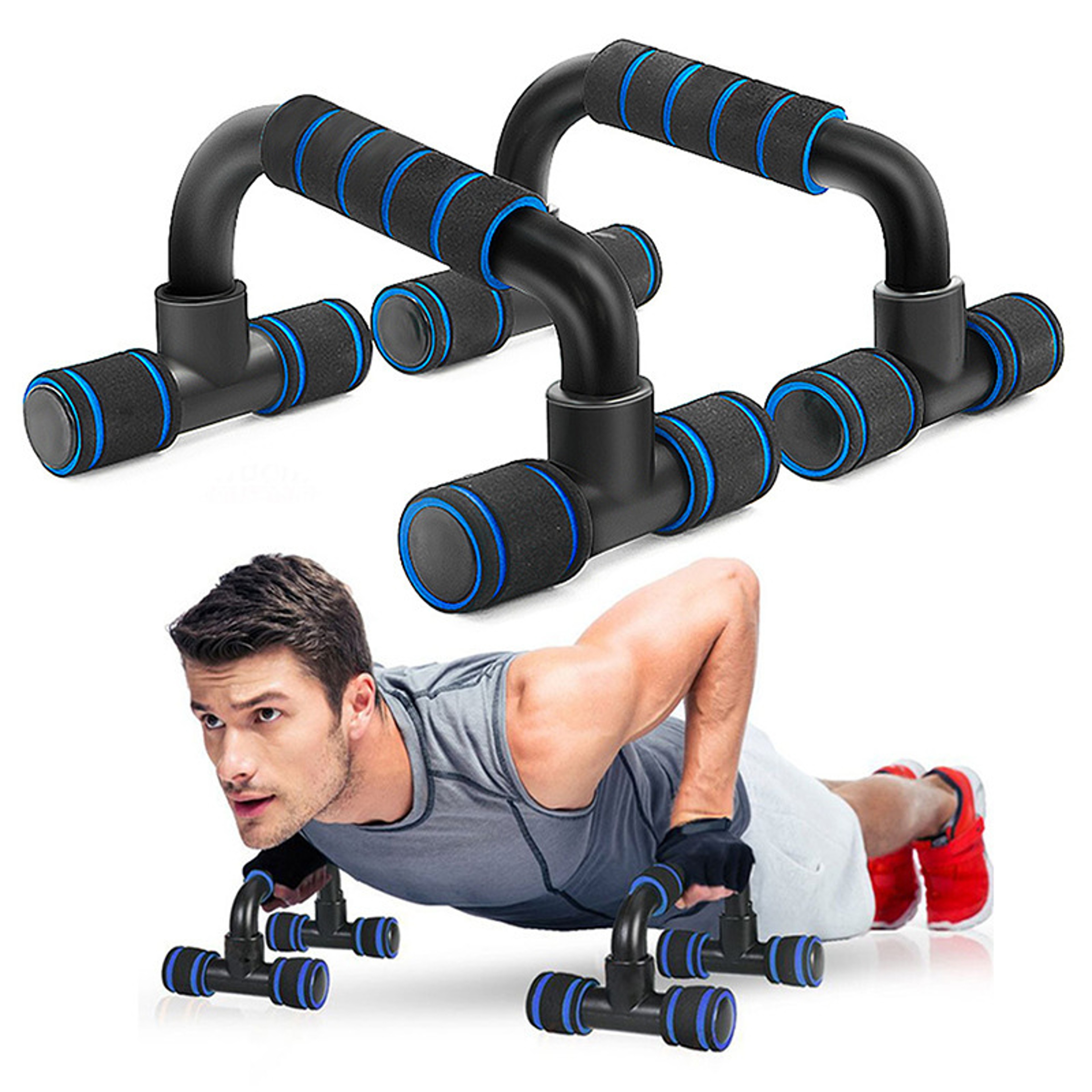 H Type Push Up Bars With NonSlip Support For Home Workout And Strength Training 0