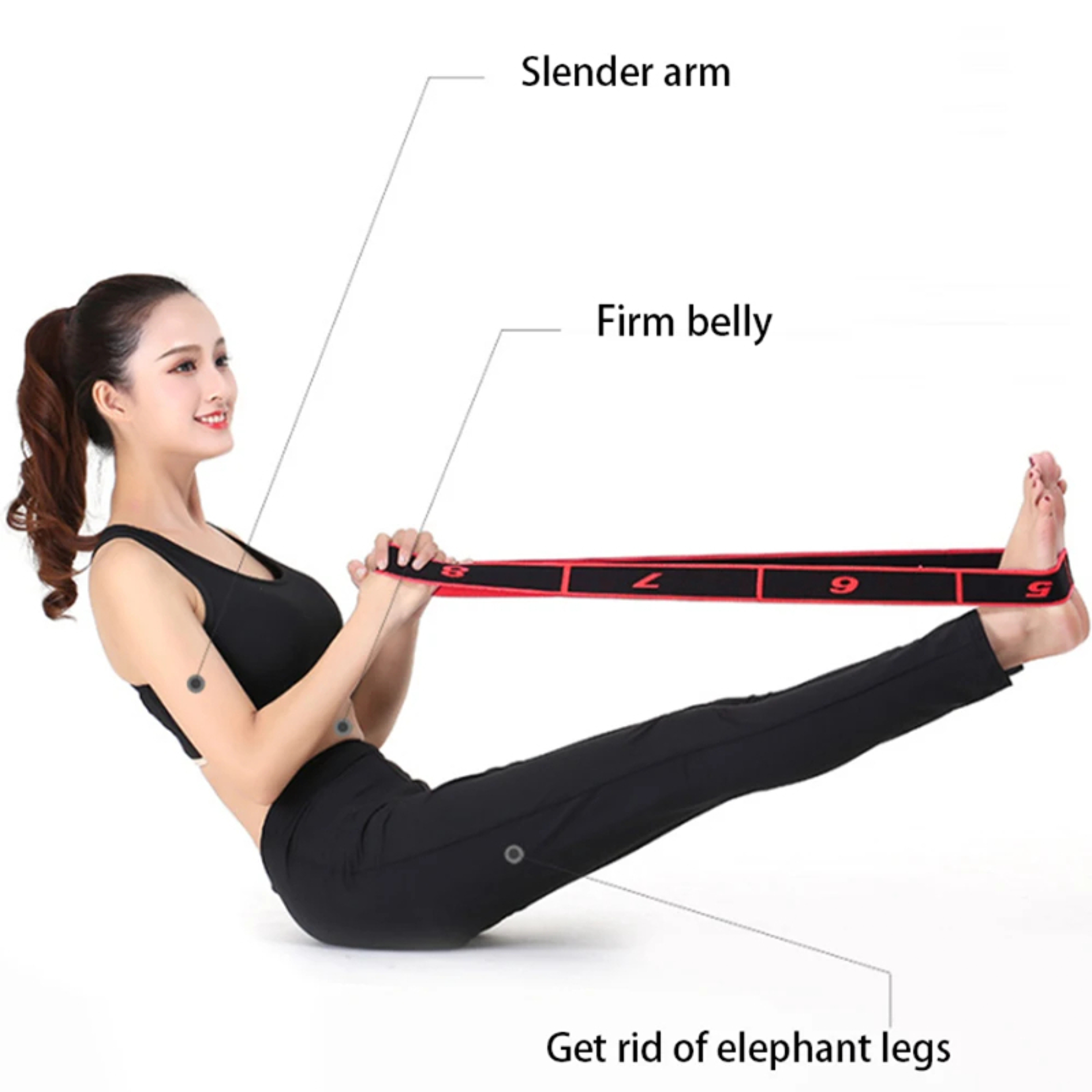 Multi Loop Yoga Stretching Strap High Elastic Resistance Band For Flexibility And Pilates 2