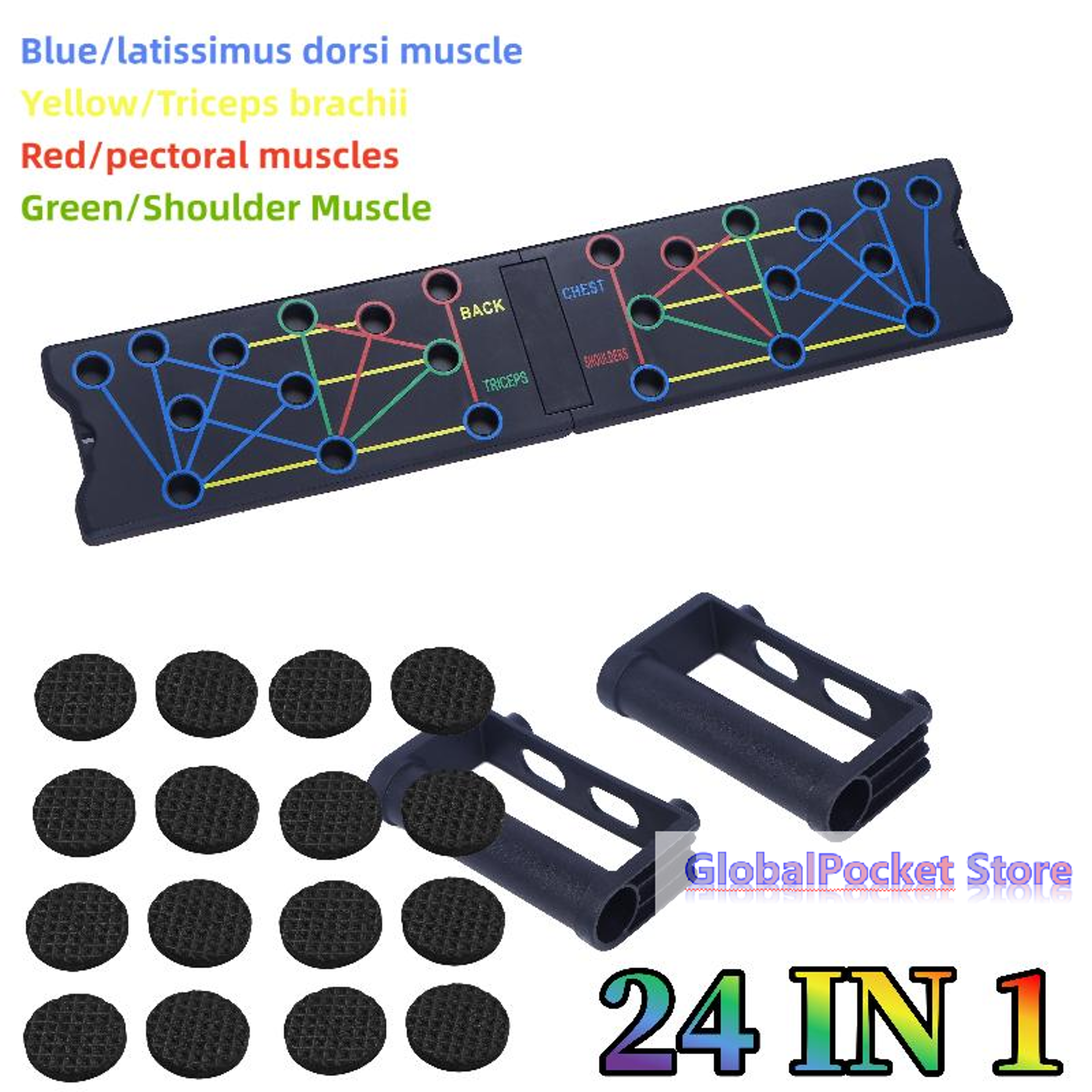 24 Hole Push Up Board Multifunctional Home Gym Equipment For Upper Body Strength Training 1