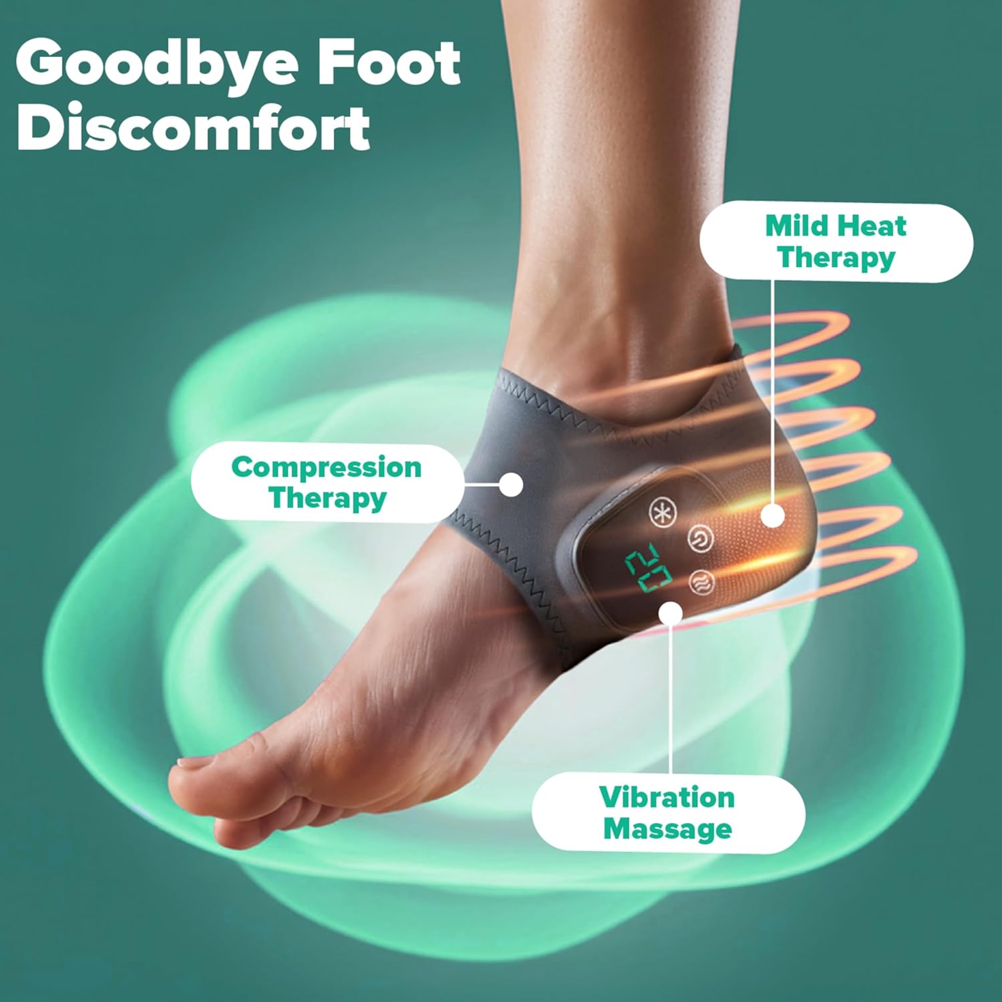 Heated Foot and Ankle Massager with Vibration and Adjustable Heat – view 2