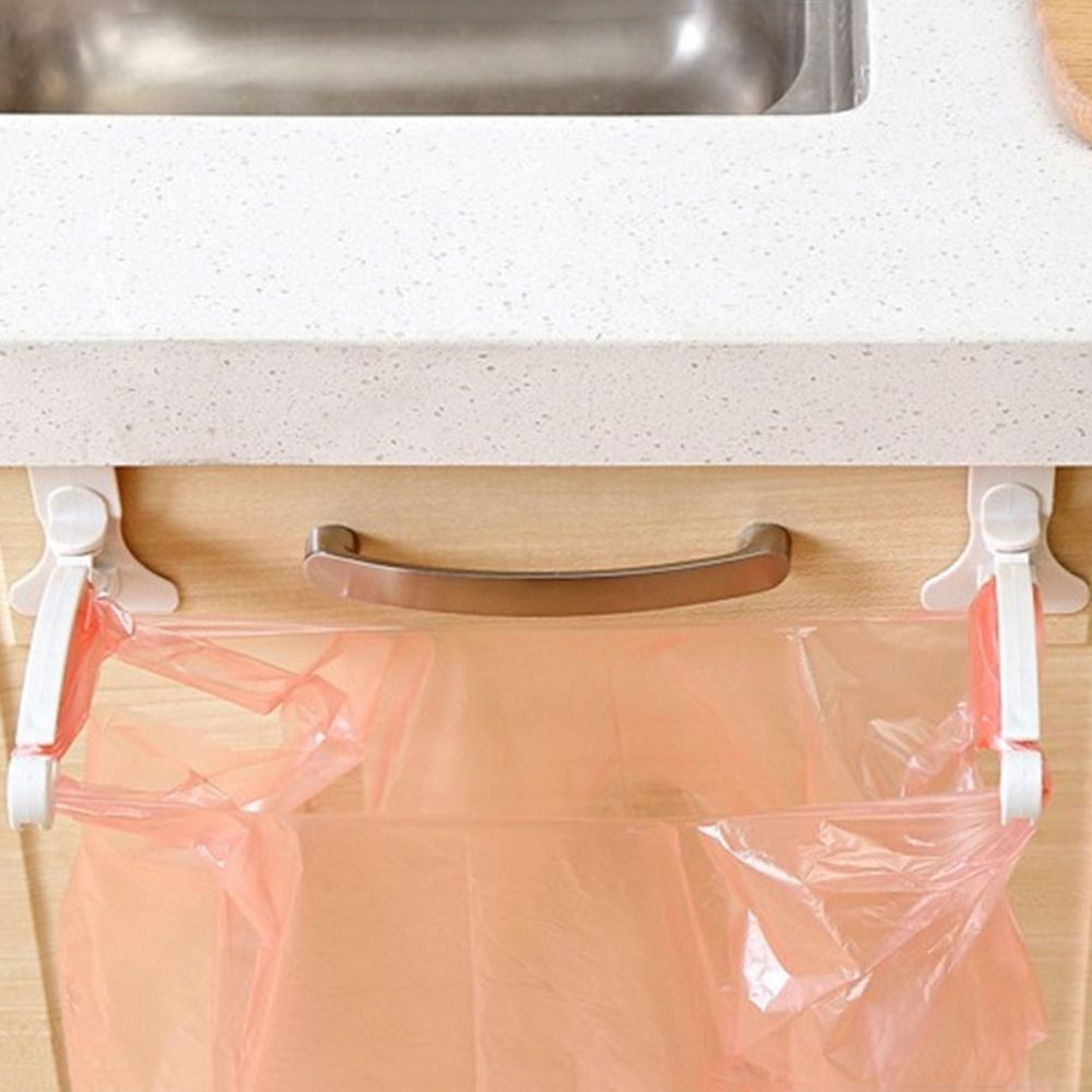 Cabinet Trash Bag Holder Over Door Kitchen Garbage Bag Hanger 5