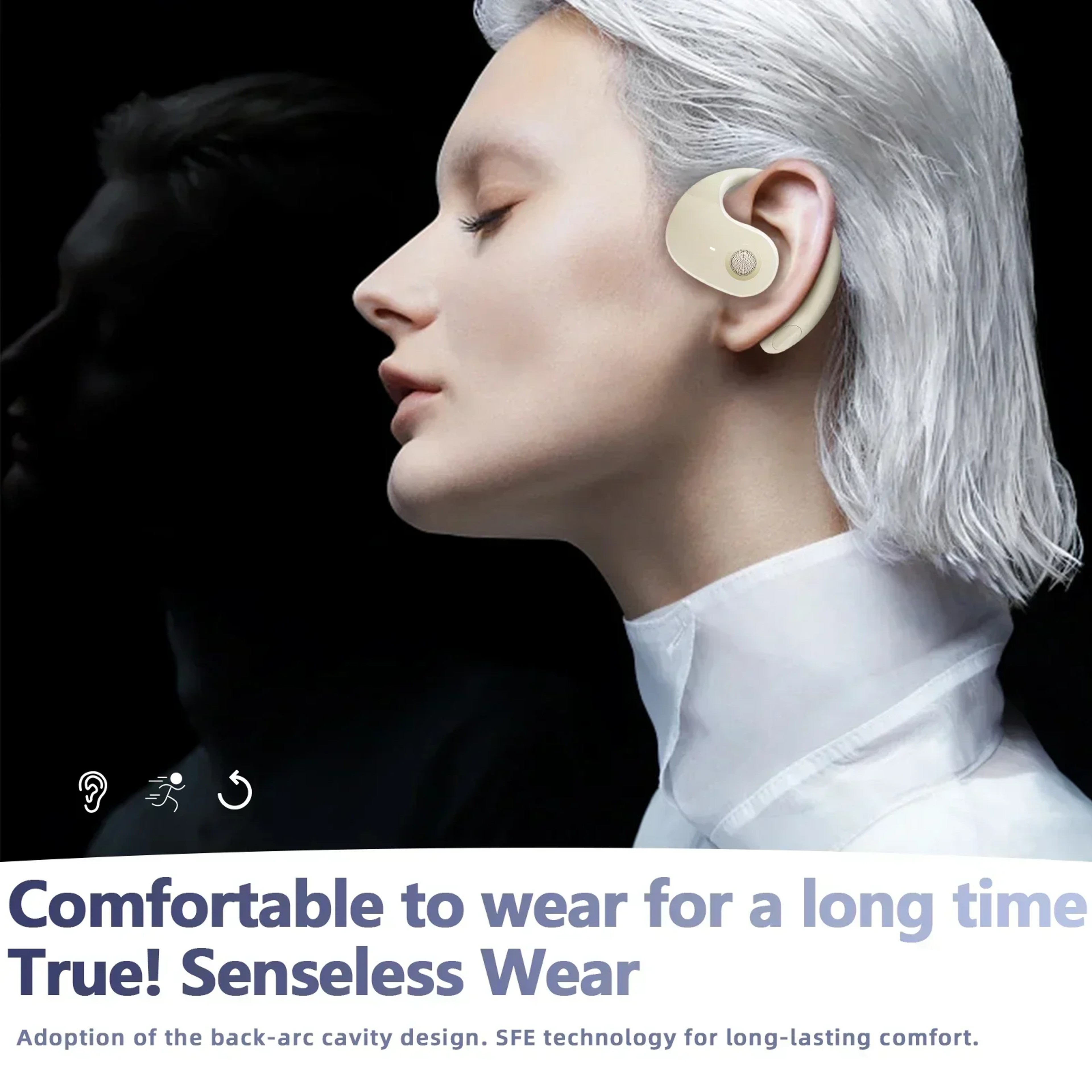Bluetooth 53 Ear Hook Wireless Earbuds With Mic For Business Calls And HiFi Music 6