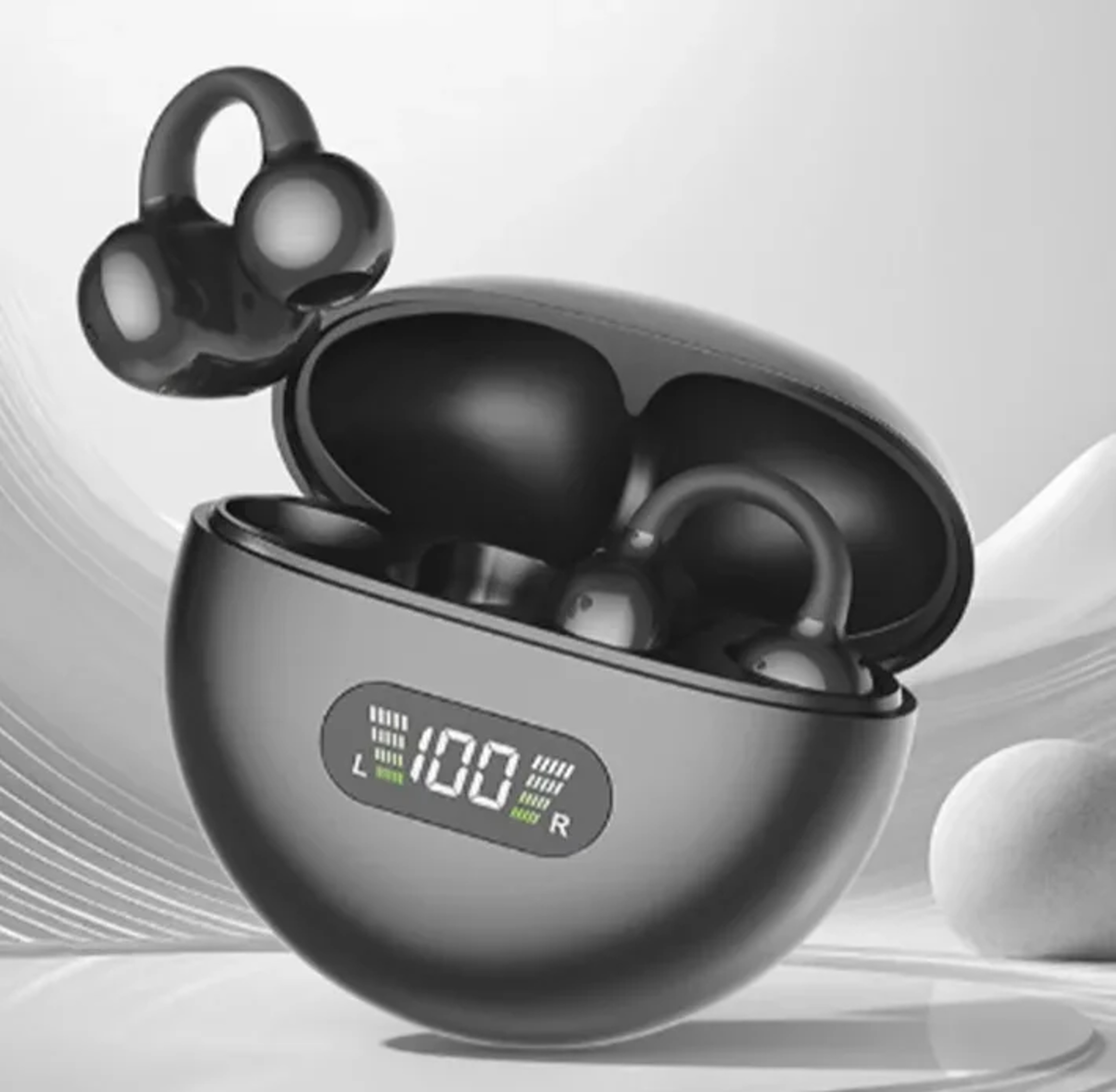 Q71 Open Ear Clip On Earbuds With Bluetooth 53 And Digital Display 8