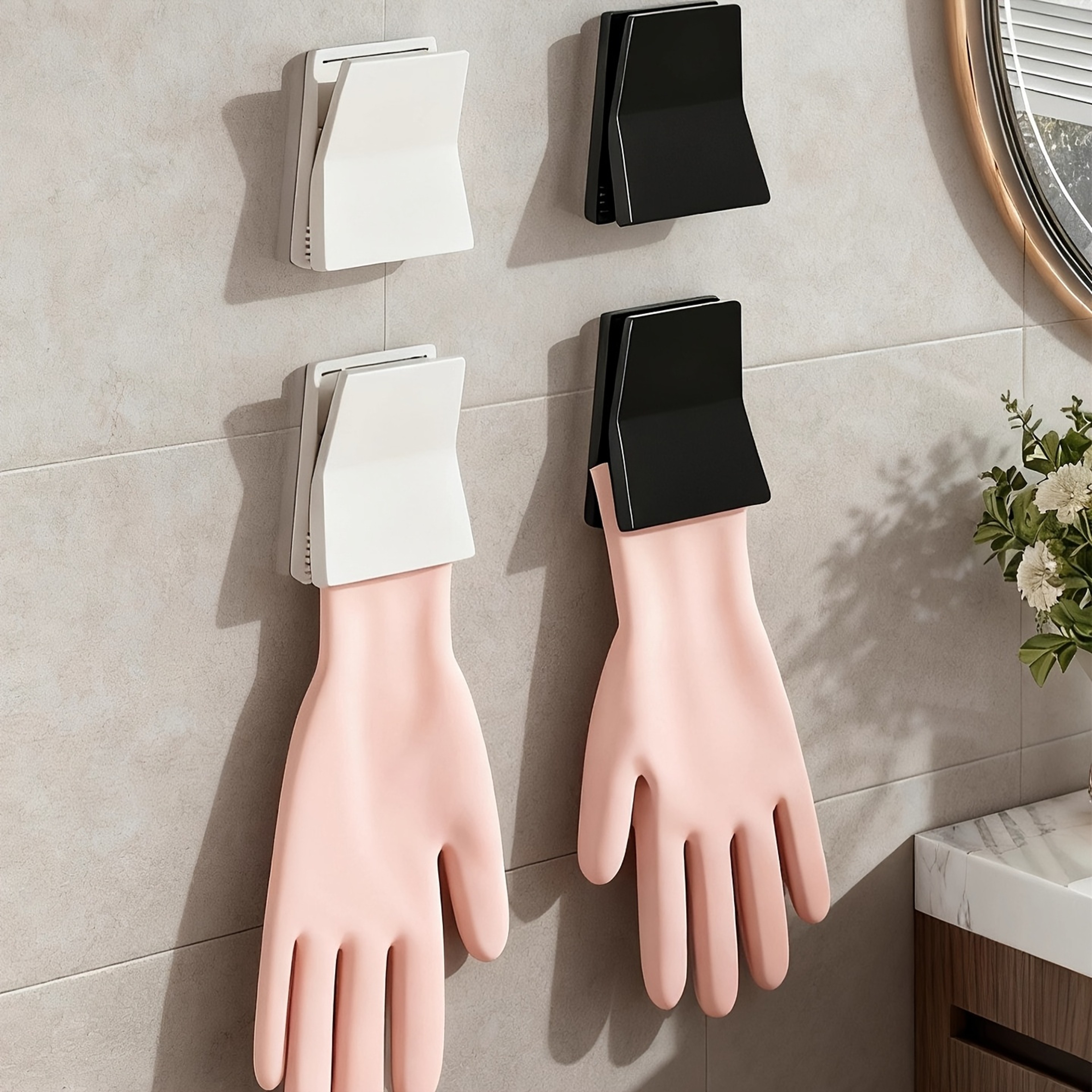 Kitchen Rubber Glove Holder And Dishwashing Glove Hanger For Towels And Cleaning Cloths 1