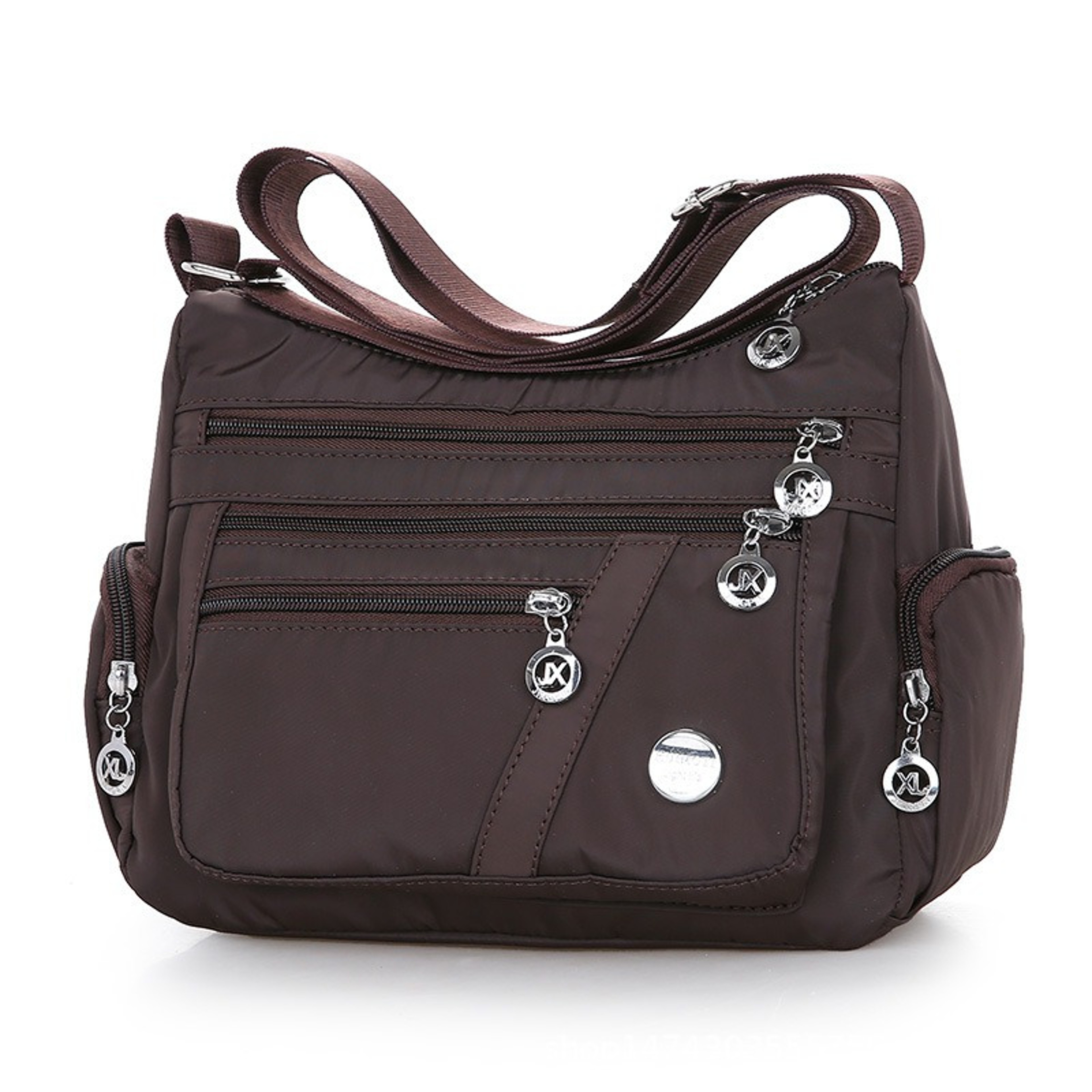 Large Capacity Womens Crossbody Bag with Multi Zip Pockets and Adjustable Strap – view 1