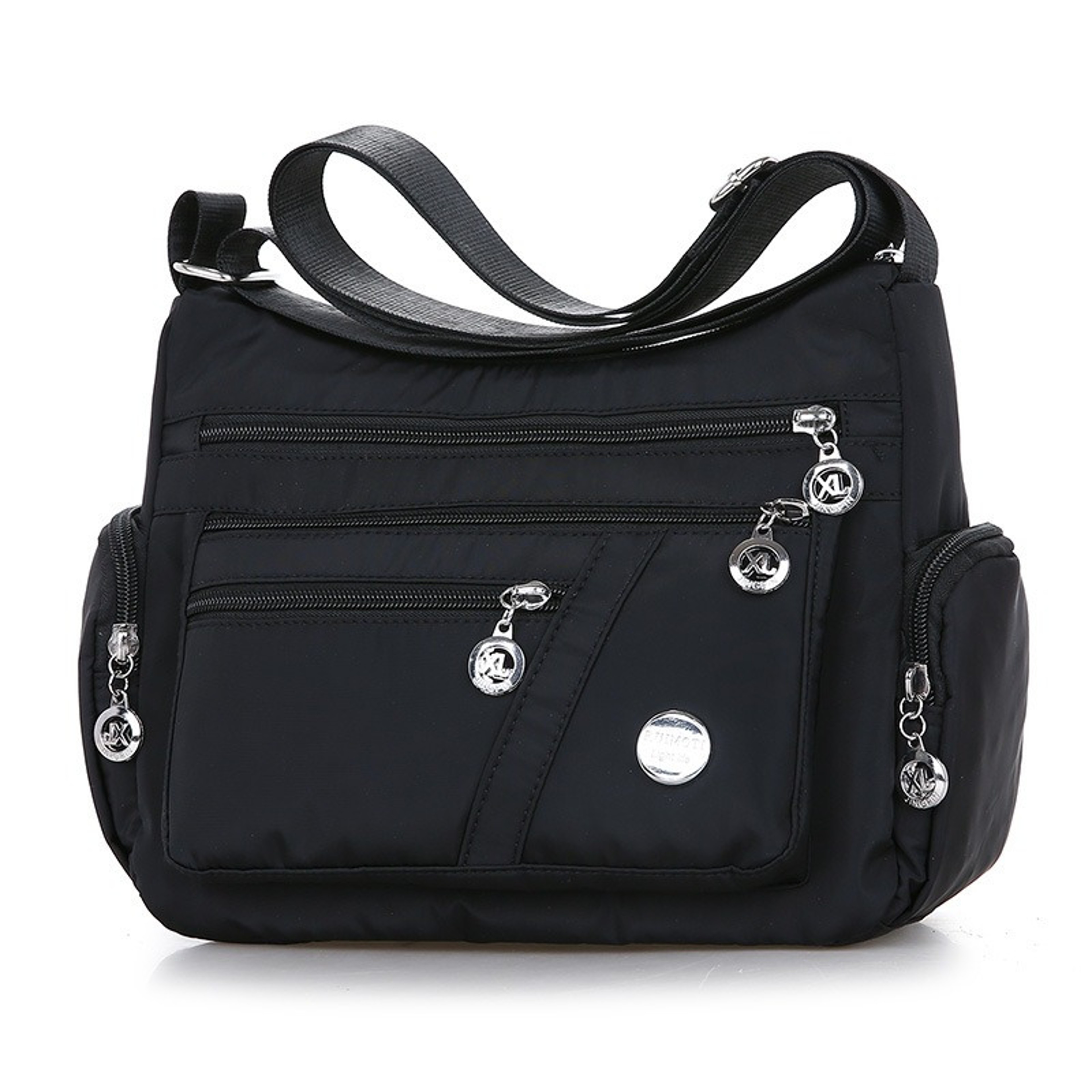 Large Capacity Womens Crossbody Bag with Multi Zip Pockets and Adjustable Strap – view 3