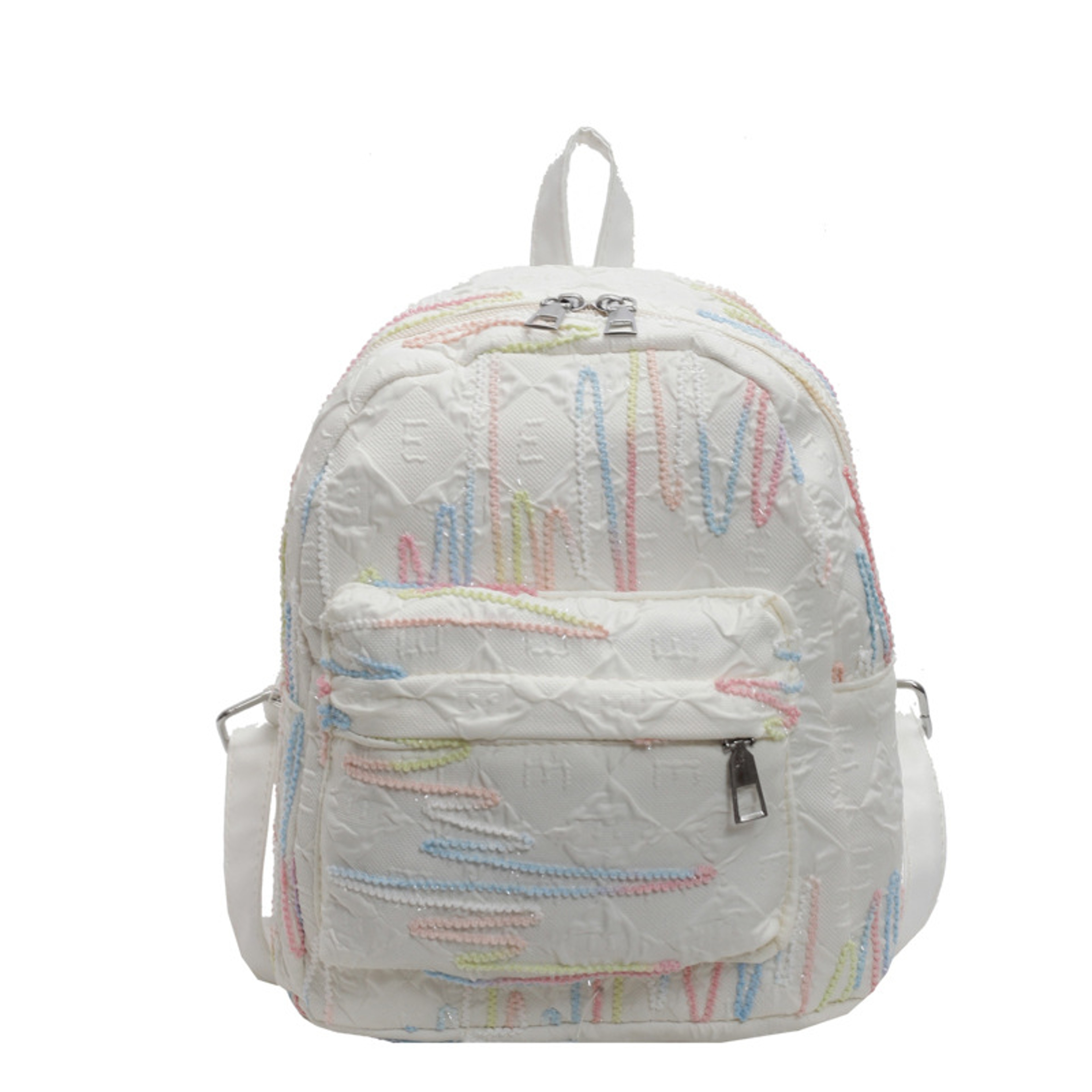 Cloud Charm Embroidered Mini Backpack Lightweight Cute Small Backpack With Colorful Stitching 13