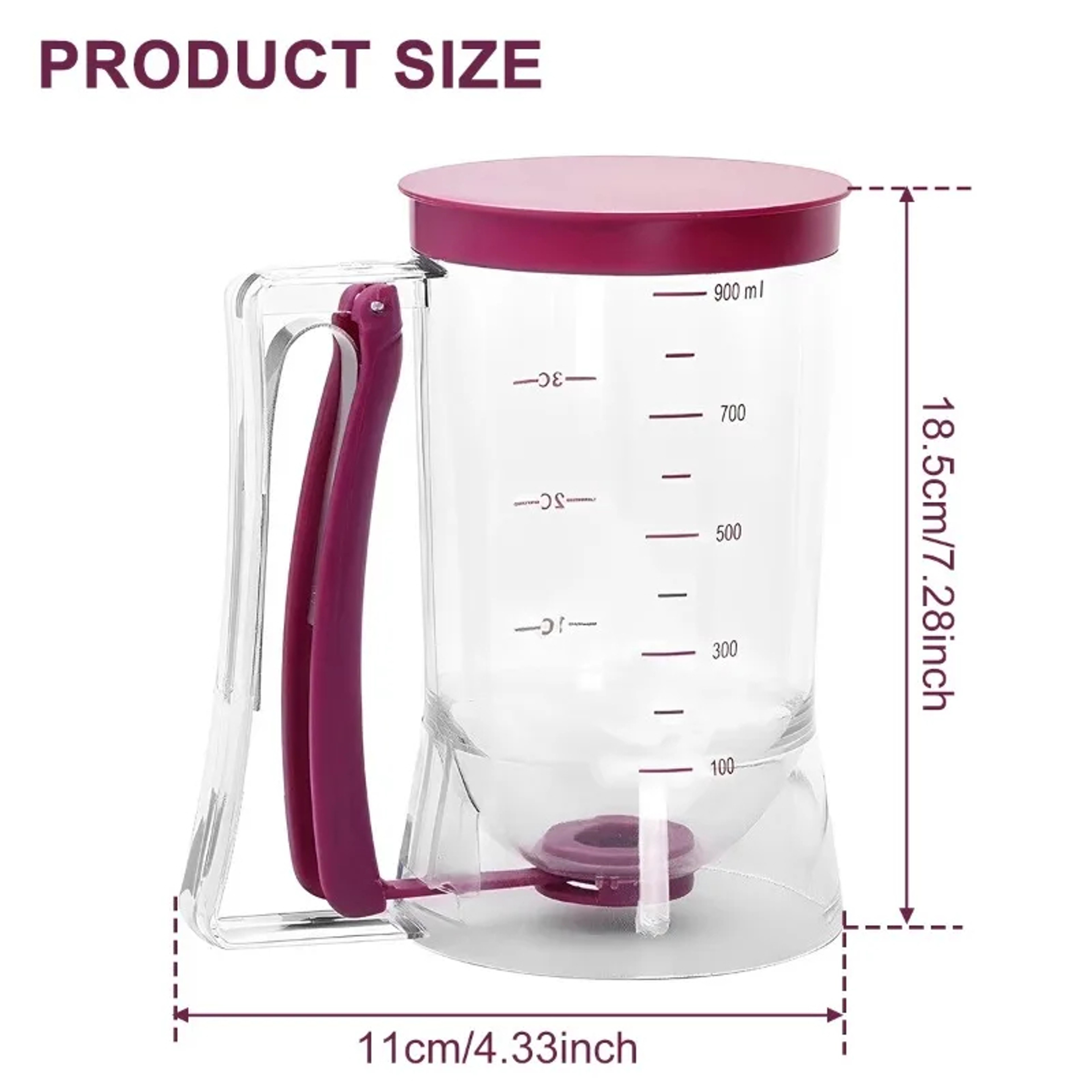 Pancake Batter Dispenser Measuring Cup for Cupcakes and Baking – view 6
