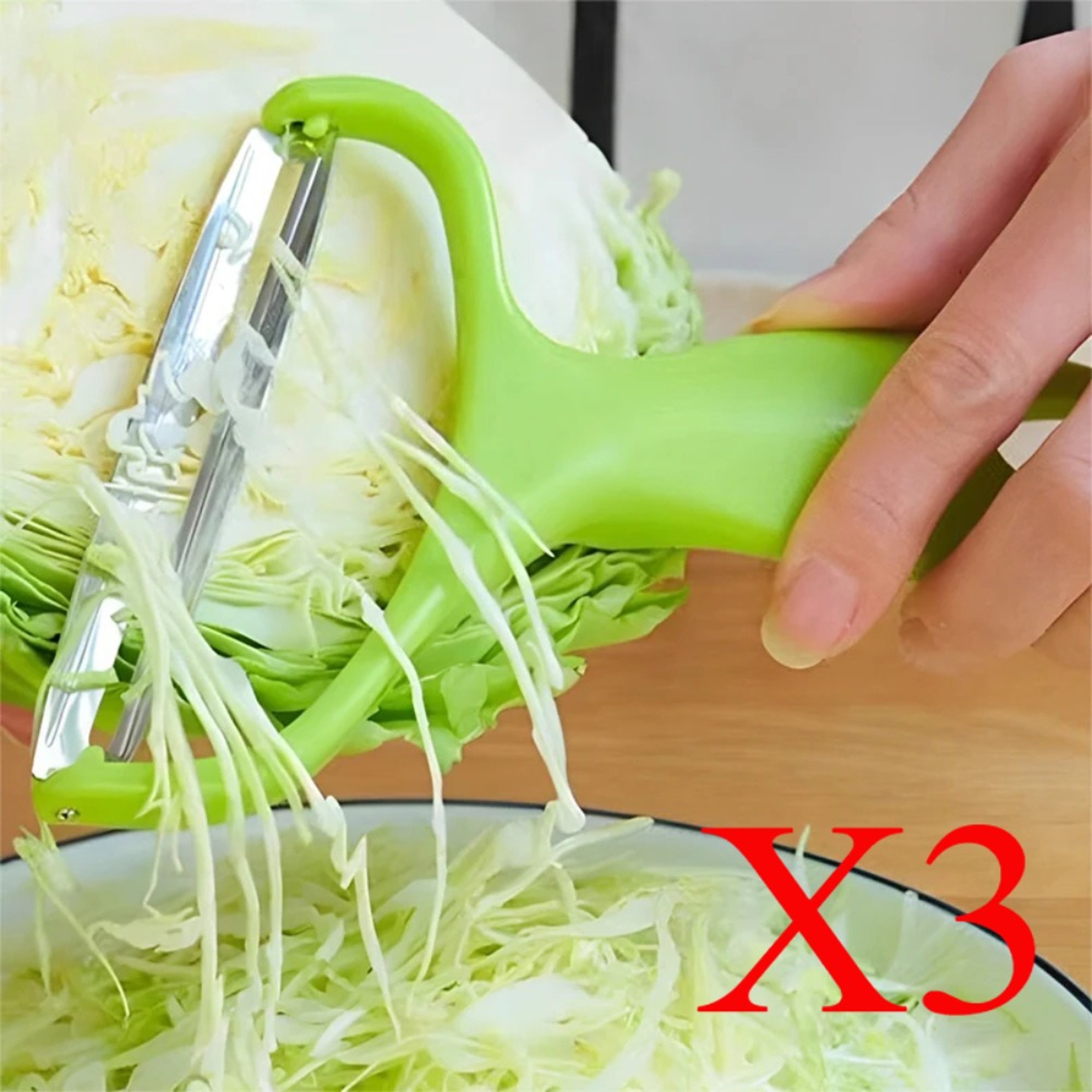 Wide Mouth Stainless Steel Cabbage Shredder And Vegetable Peeler 0