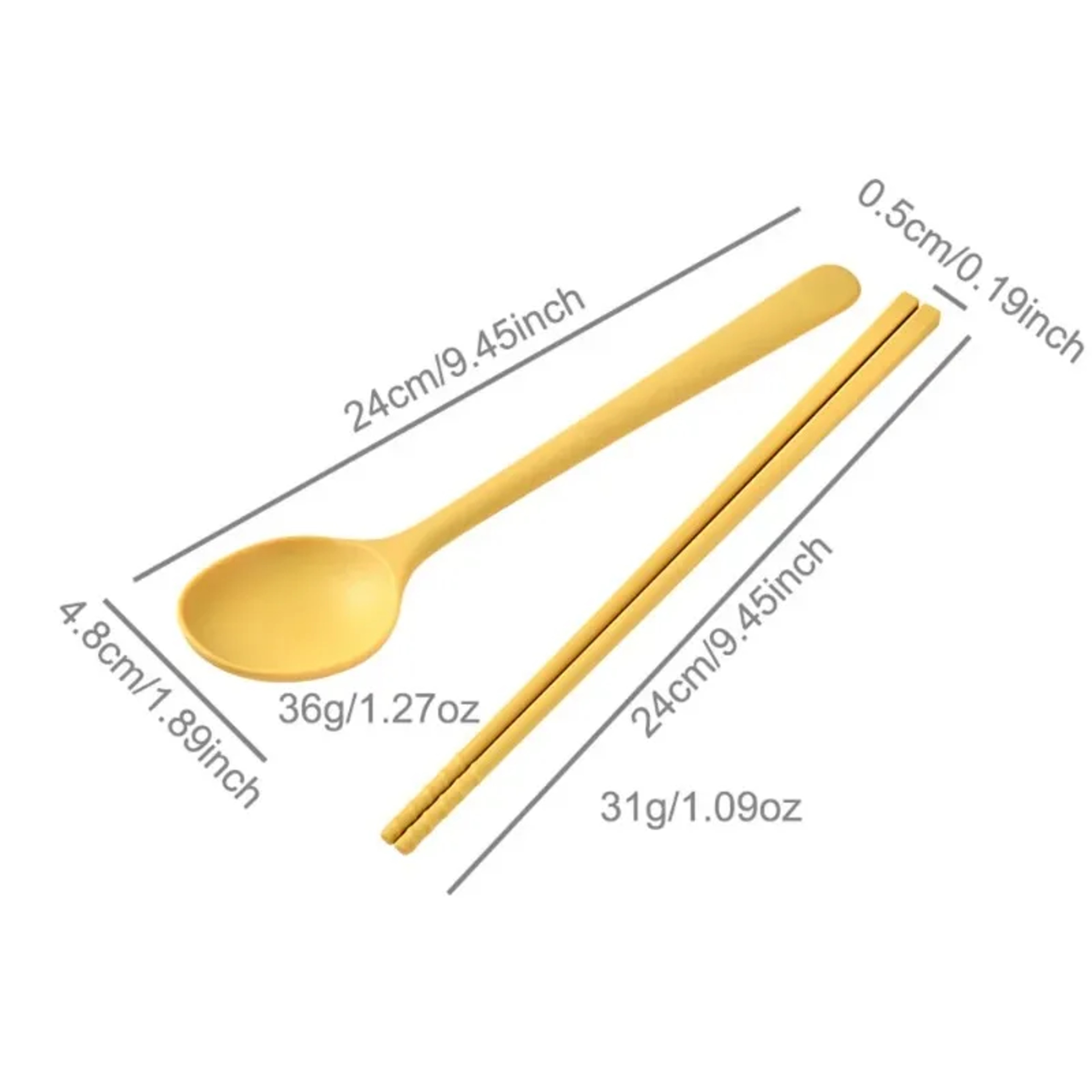 Silicone Flatware Set With Chopsticks And Coffee Dessert Spoons 3