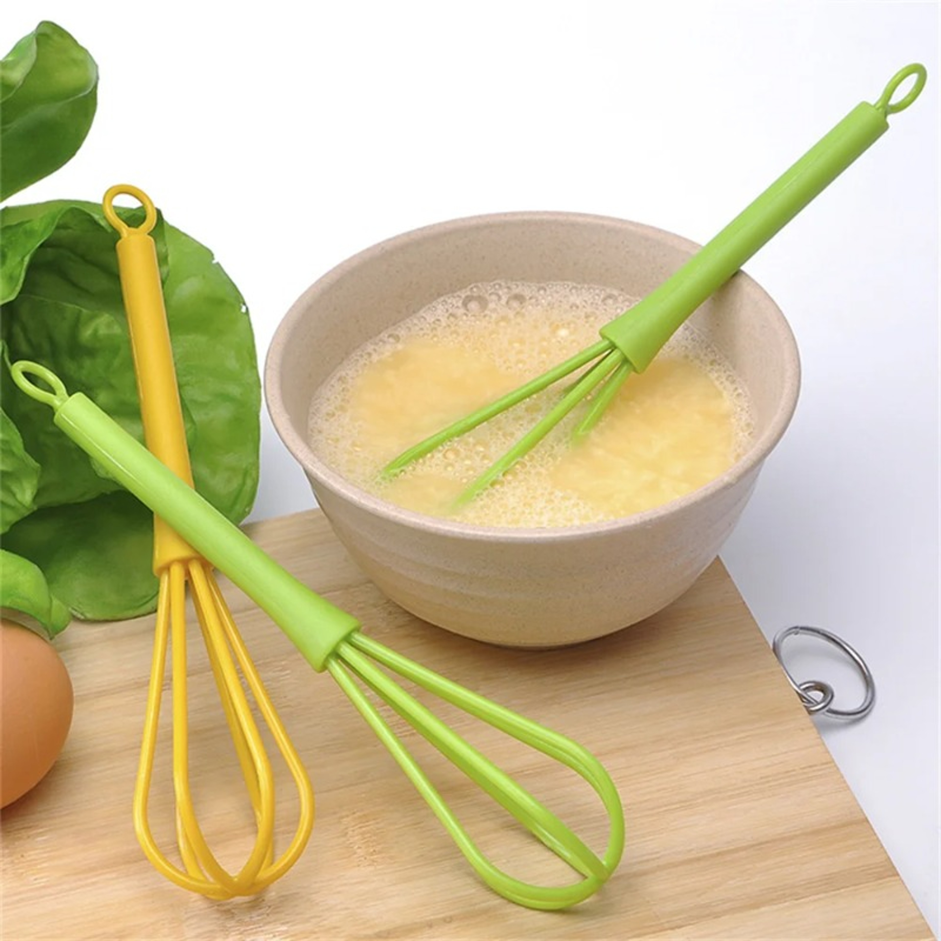 EasyGrip Silicone Whisk Non Slip Egg Beater and Milk Frother – view 1
