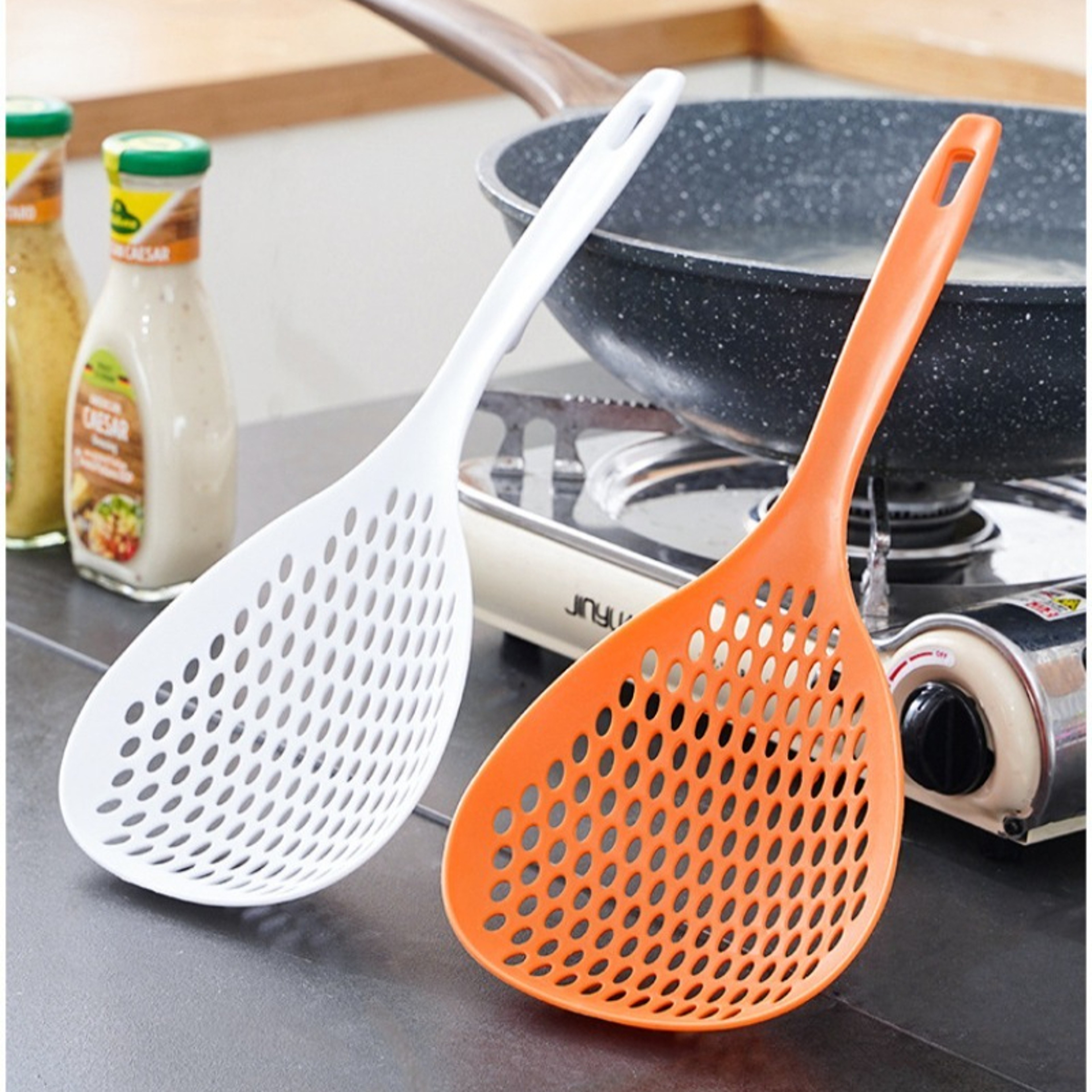 Long Handle Hot Pot Strainer Spoon For Dumplings Noodles And Easy Draining 6