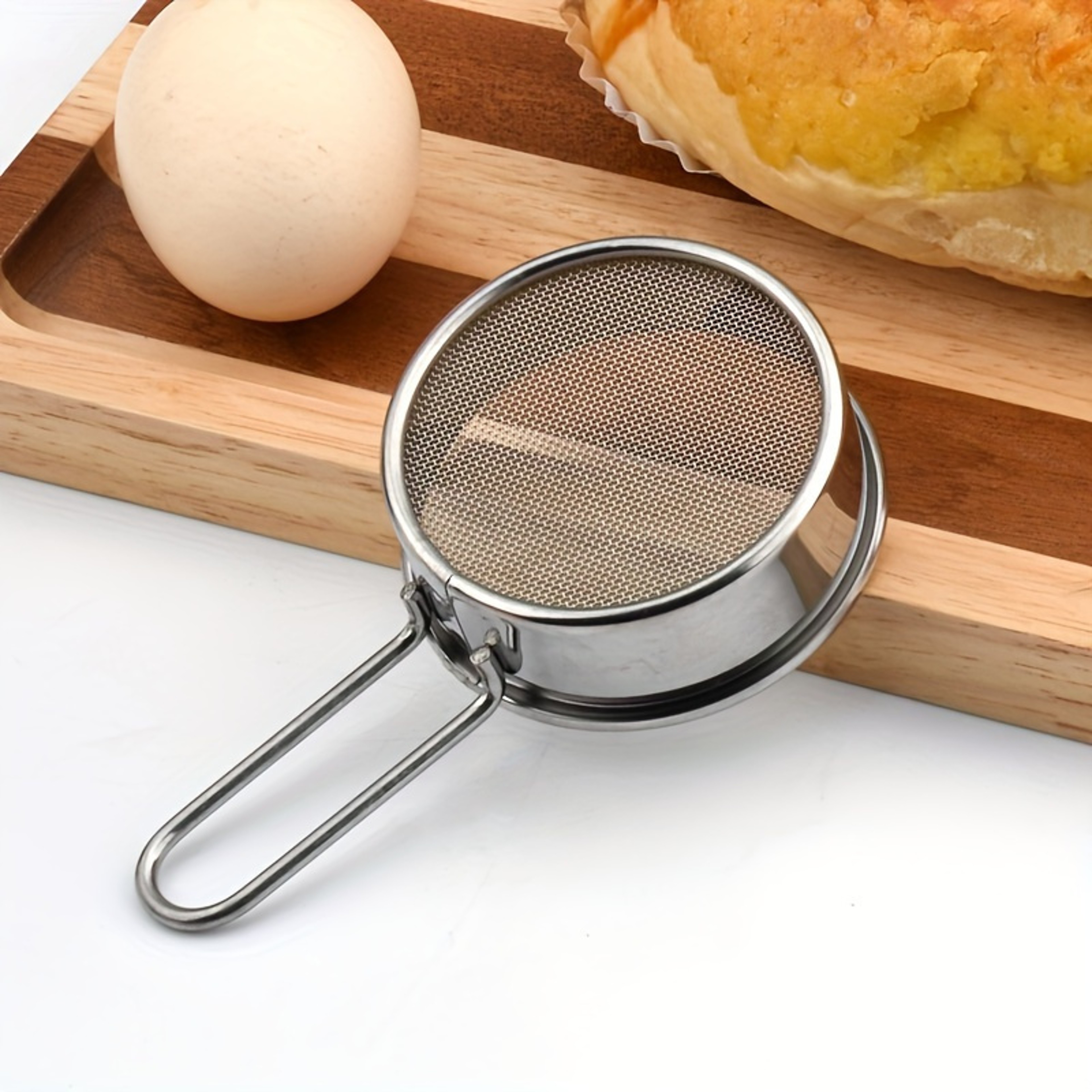 Stainless Steel Flour Sifter Cup Fine Mesh Baking Sieve And Icing Sugar Shaker 0
