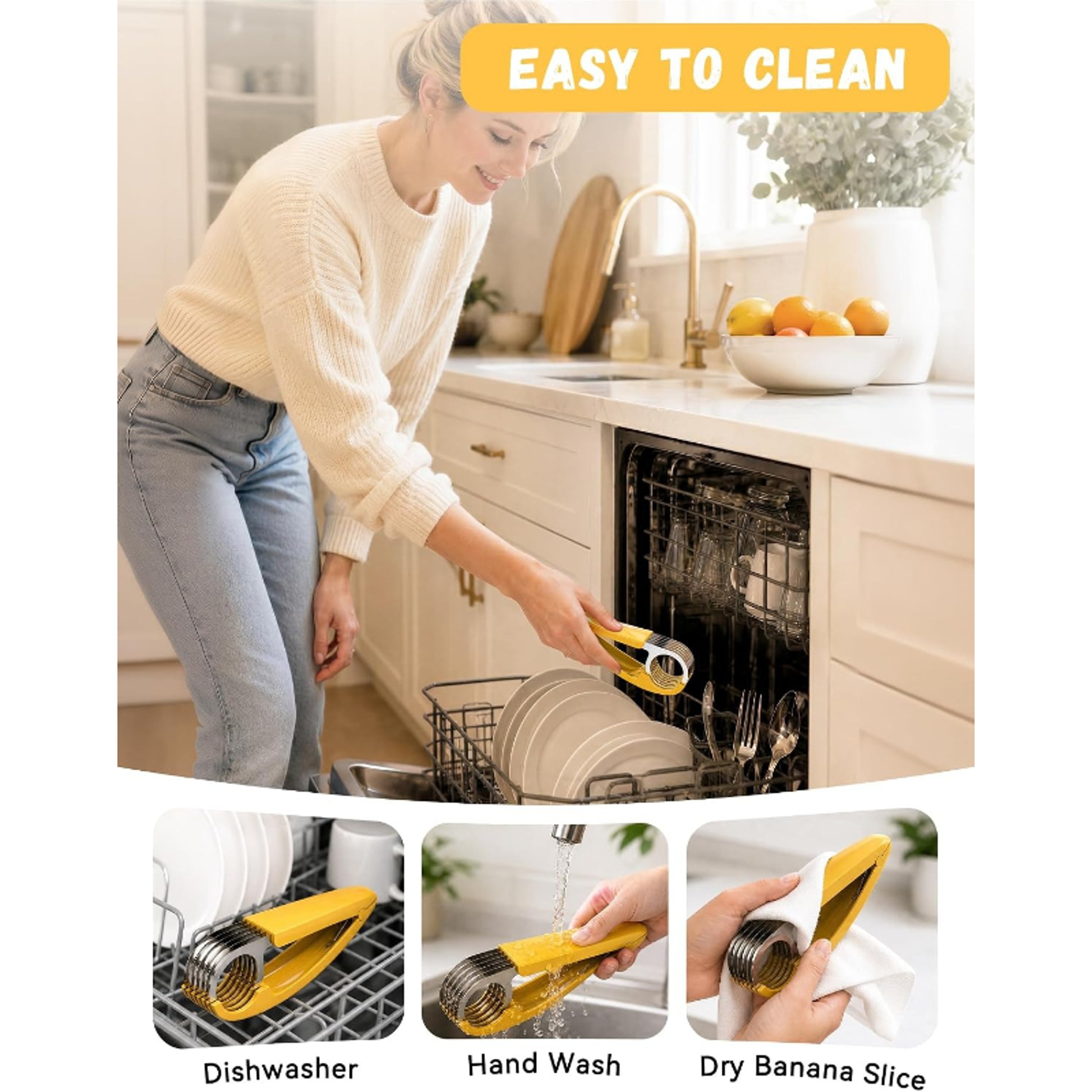 QuickSlice Multifunction Banana Slicer And Fruit Slicer For Fast Food Prep 2