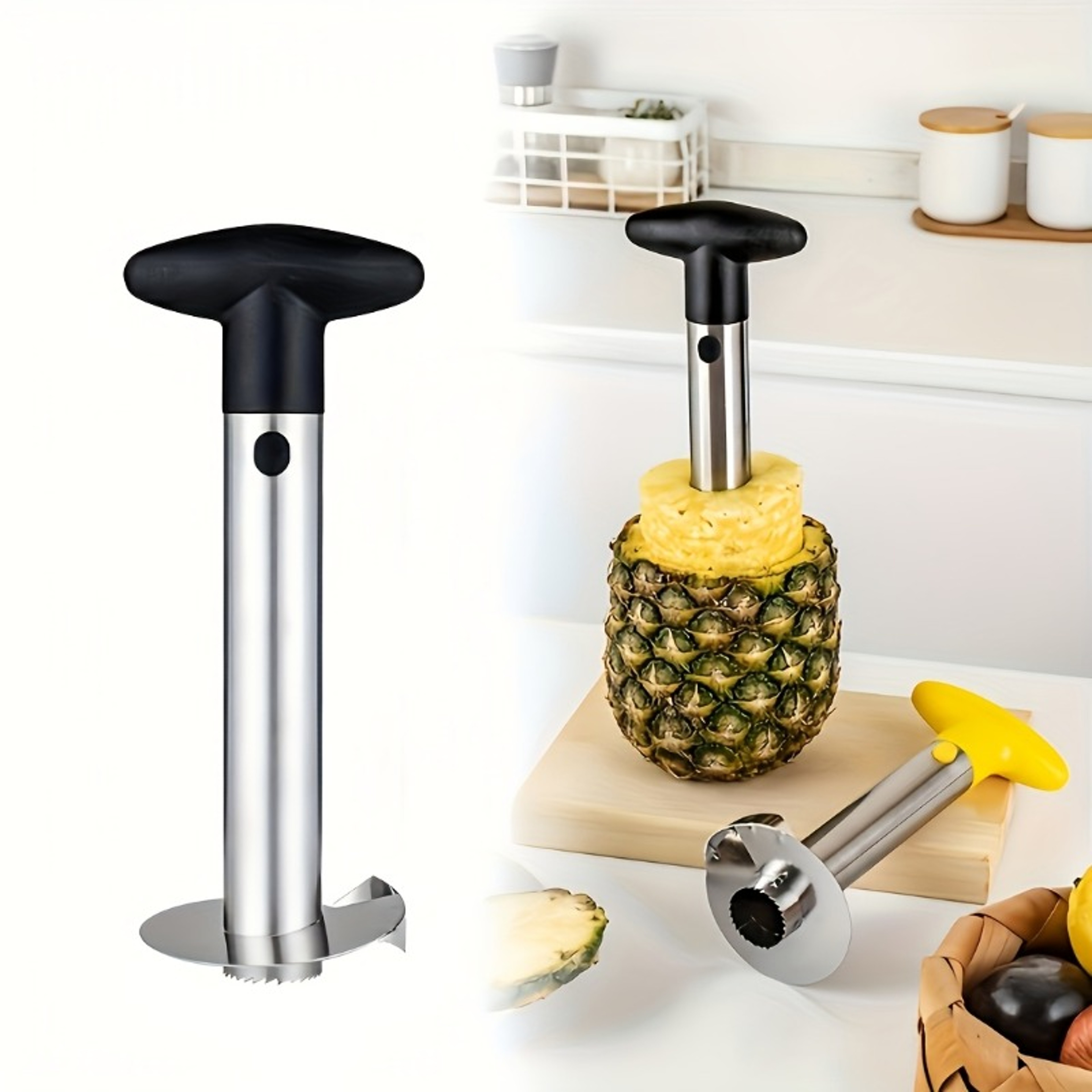 Stainless Steel Pineapple Corer And Pineapple Slicer With T Handle 1