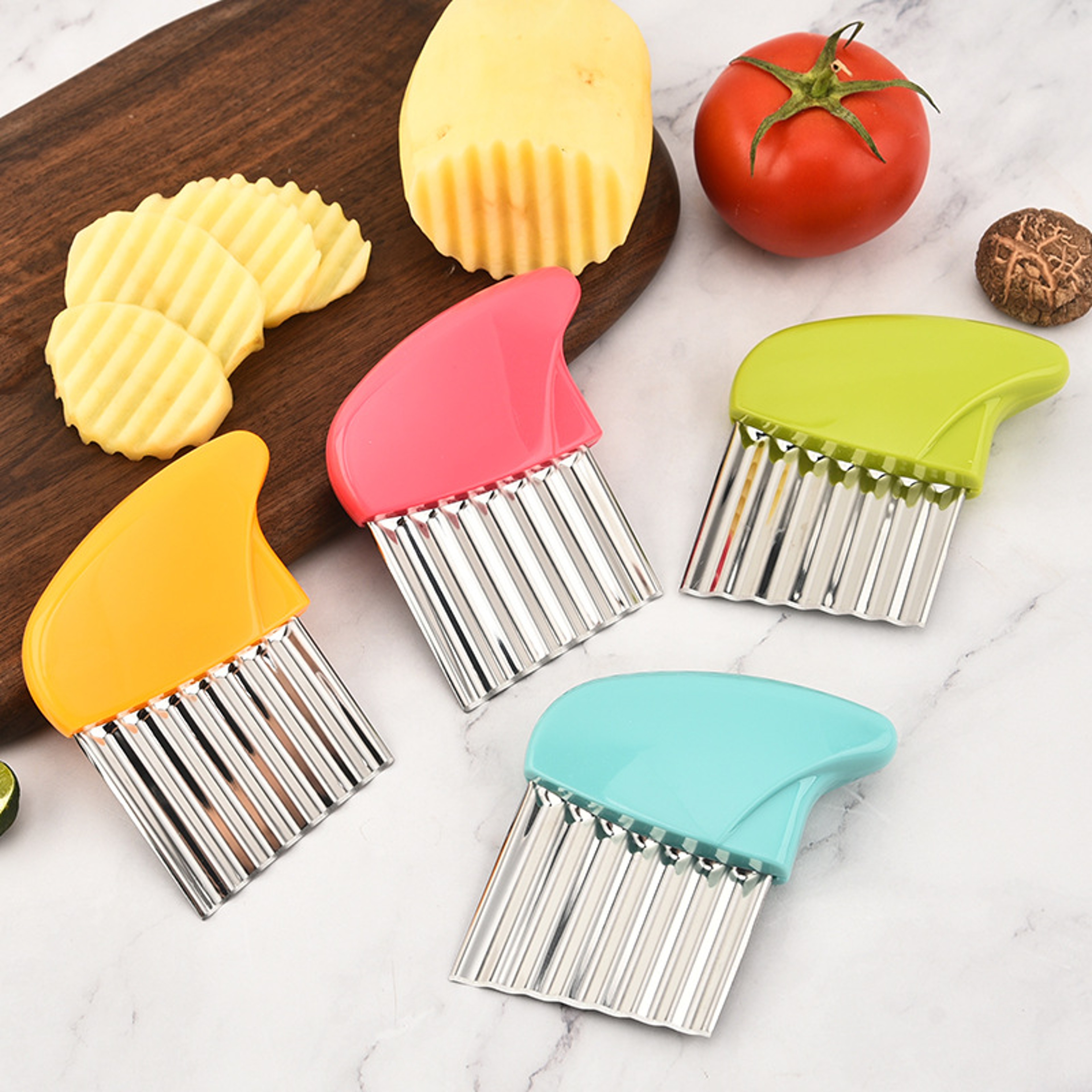 Stainless Steel Crinkle Cutter And Wavy Potato Cutter For Fries And Vegetables 2