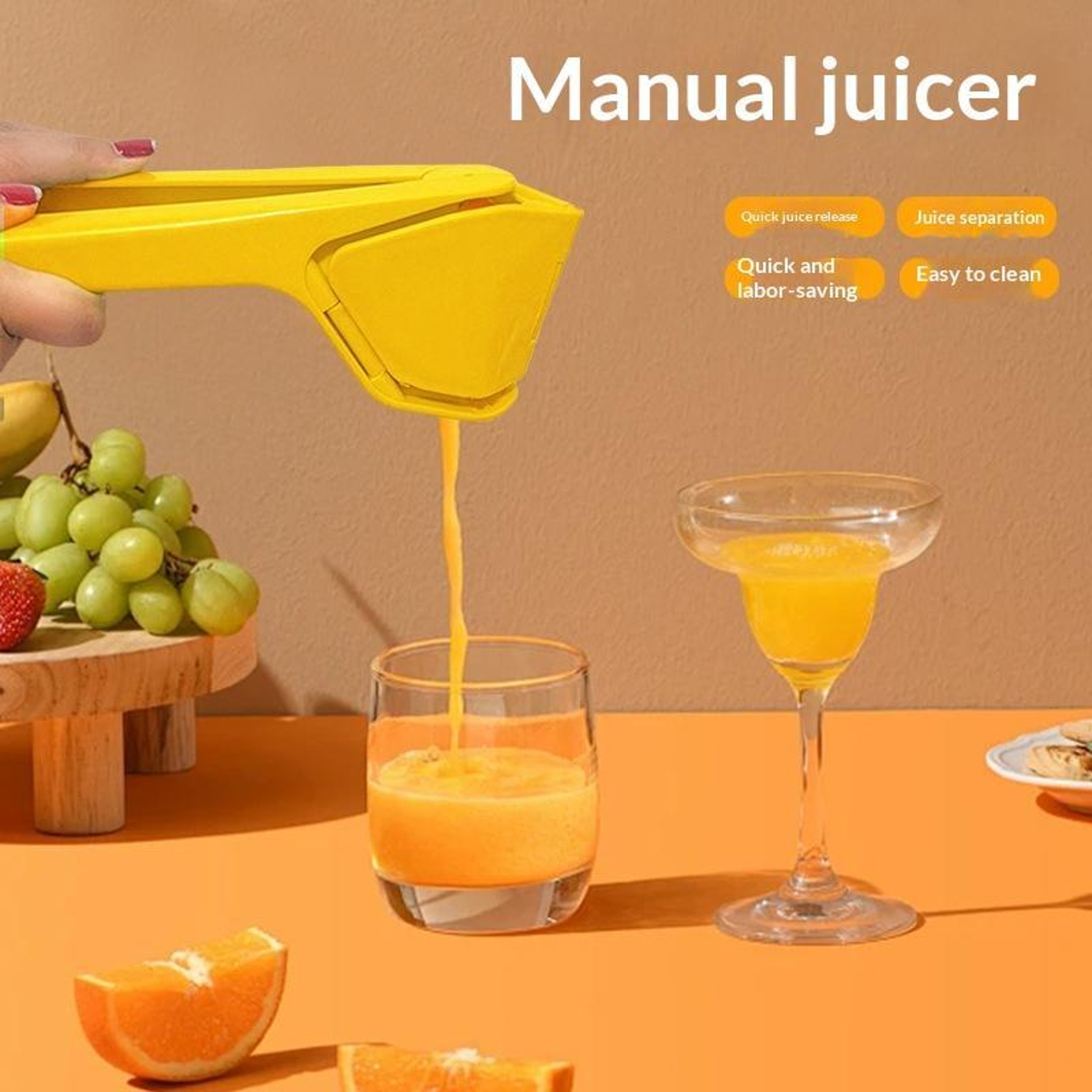 FreshPress Manual Citrus Juicer High Yield Lemon Squeezer With Easy Grip Handle 3