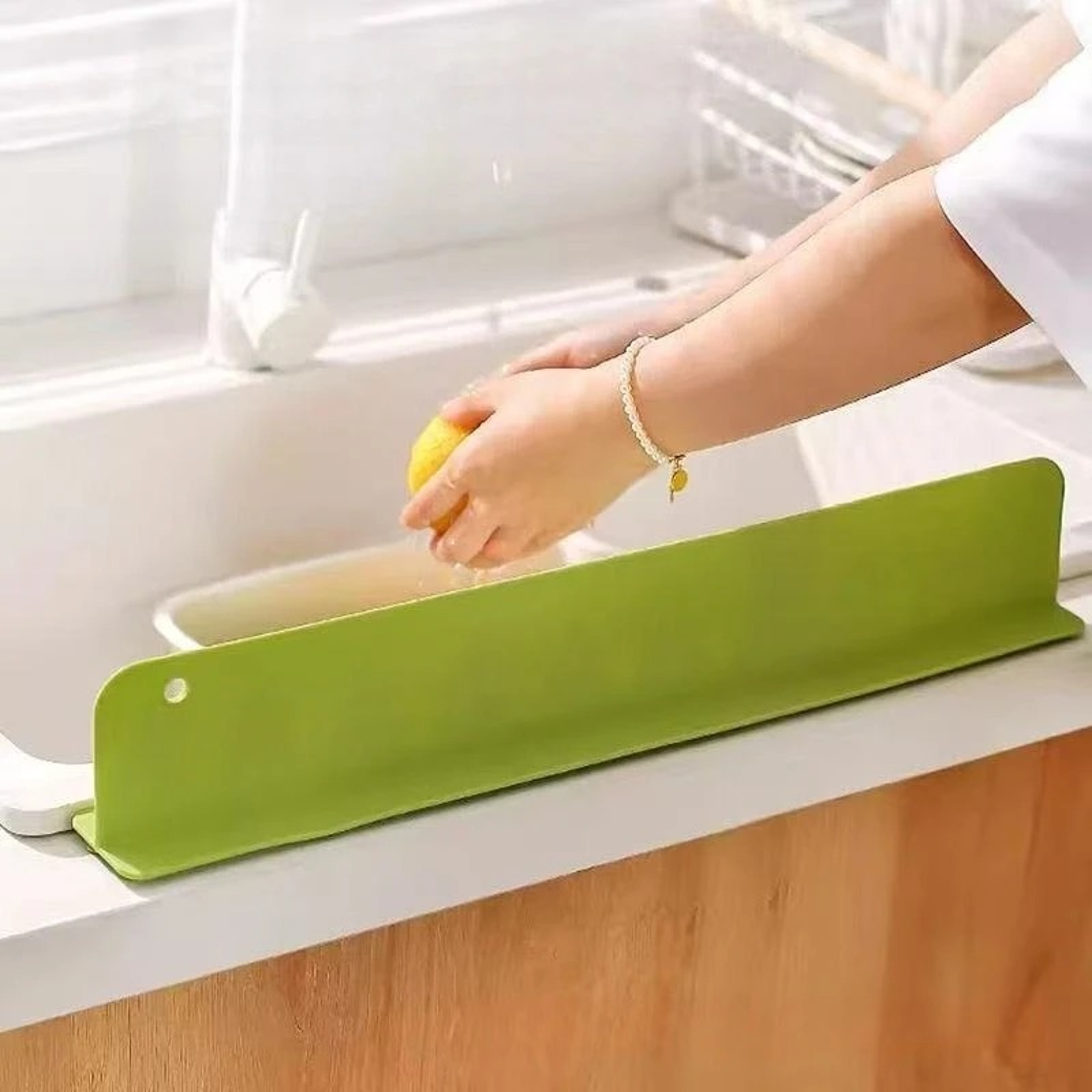 Silicone Sink Splash Guard with Suction Cups Waterproof Kitchen Sink Water Dam – view 3