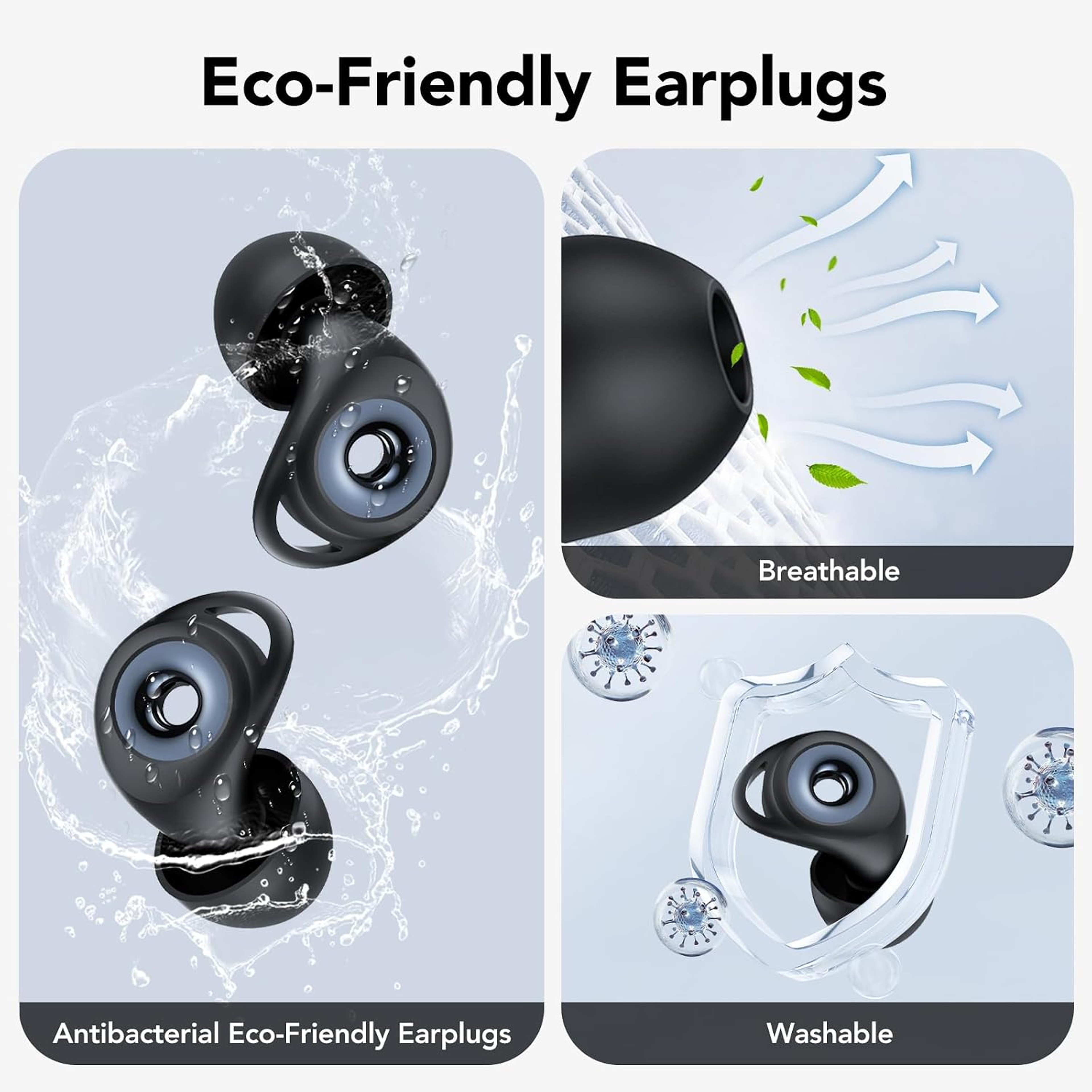 Ear Plugs for Sleeping Soft Reusable Silicone Earplugs for Noise Reduction – view 4