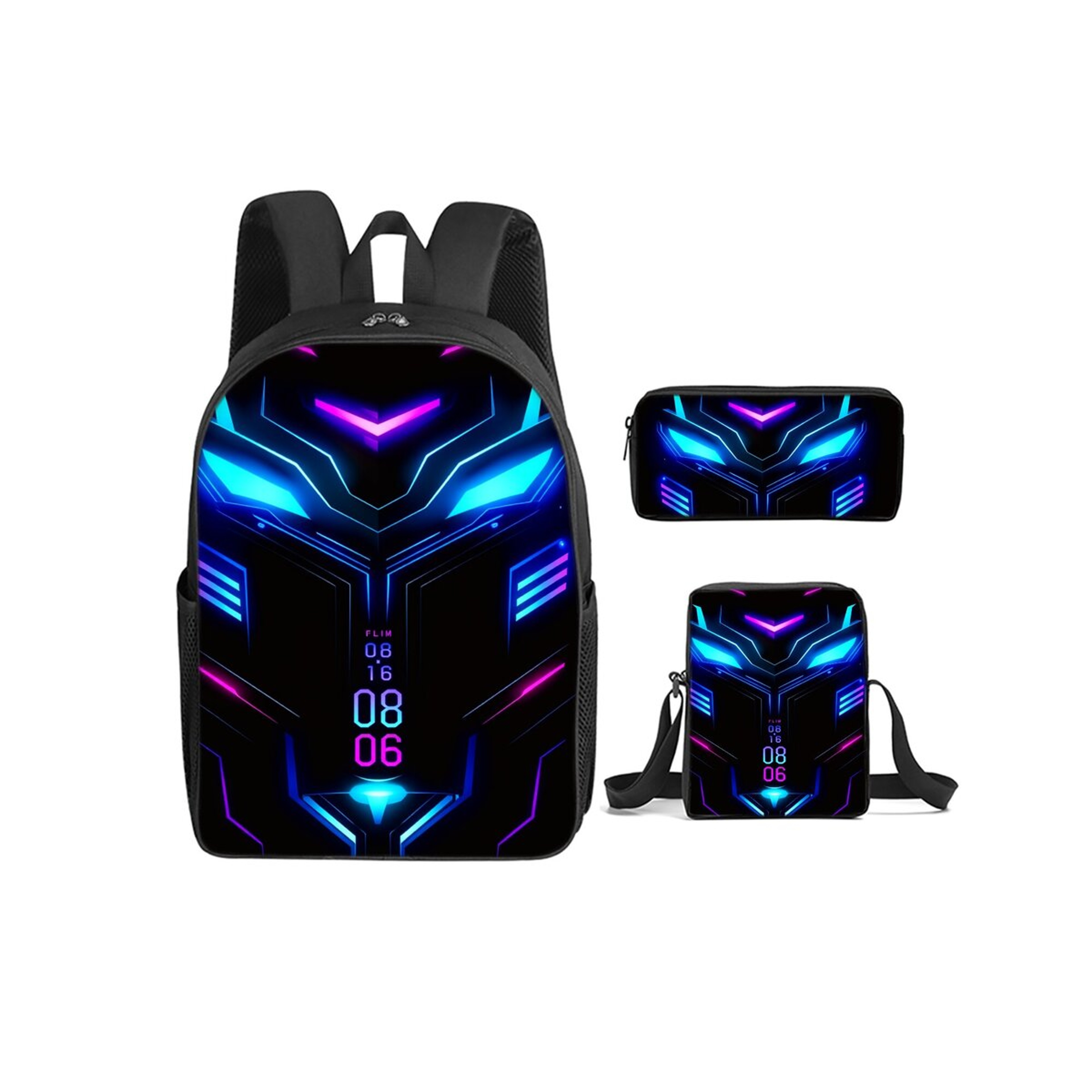 Mechanical Robot Kids Backpack Set With Messenger Bag And Pencil Case 1