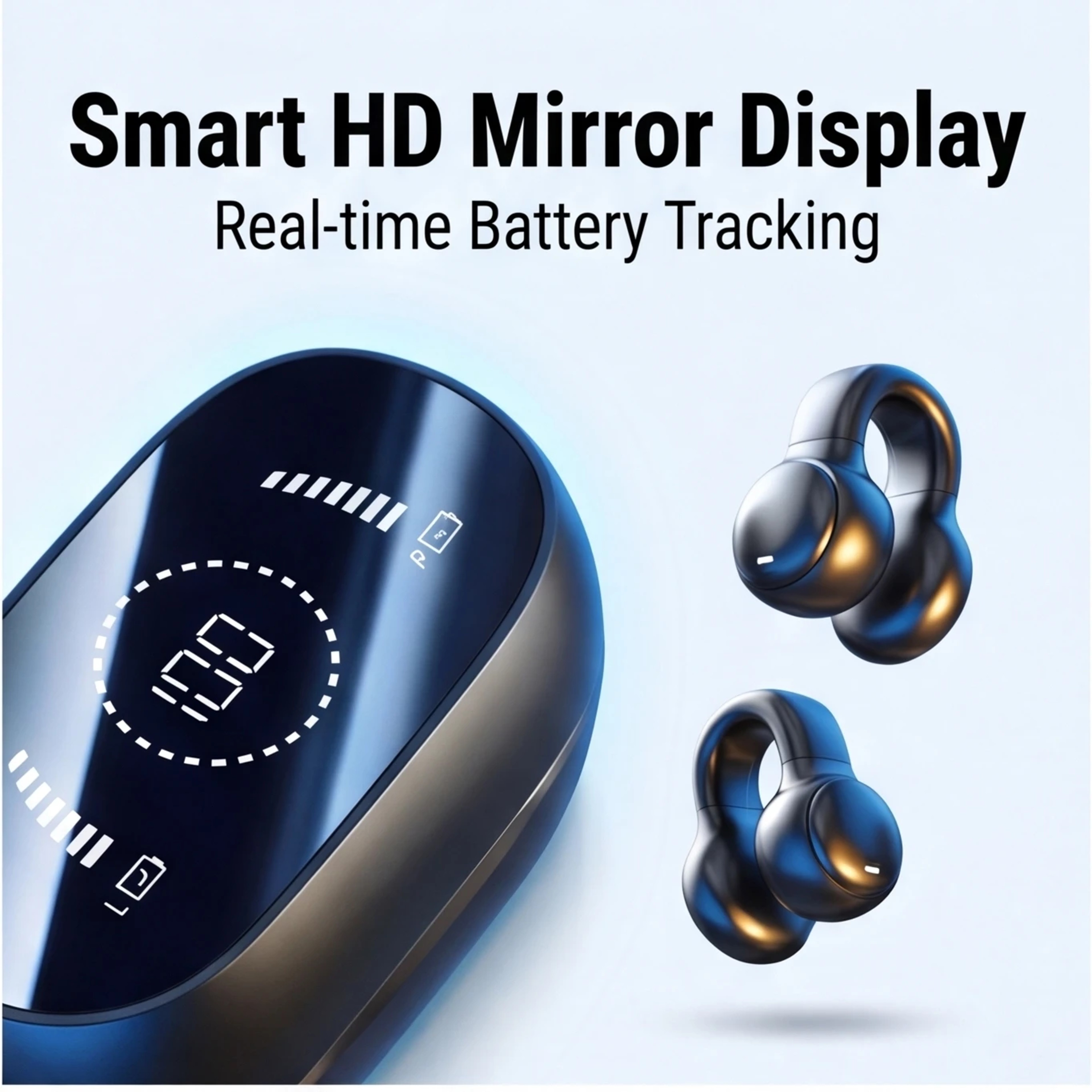 M47 Wireless Bluetooth Earbuds With Digital Display And Open Ear Sport Fit 2