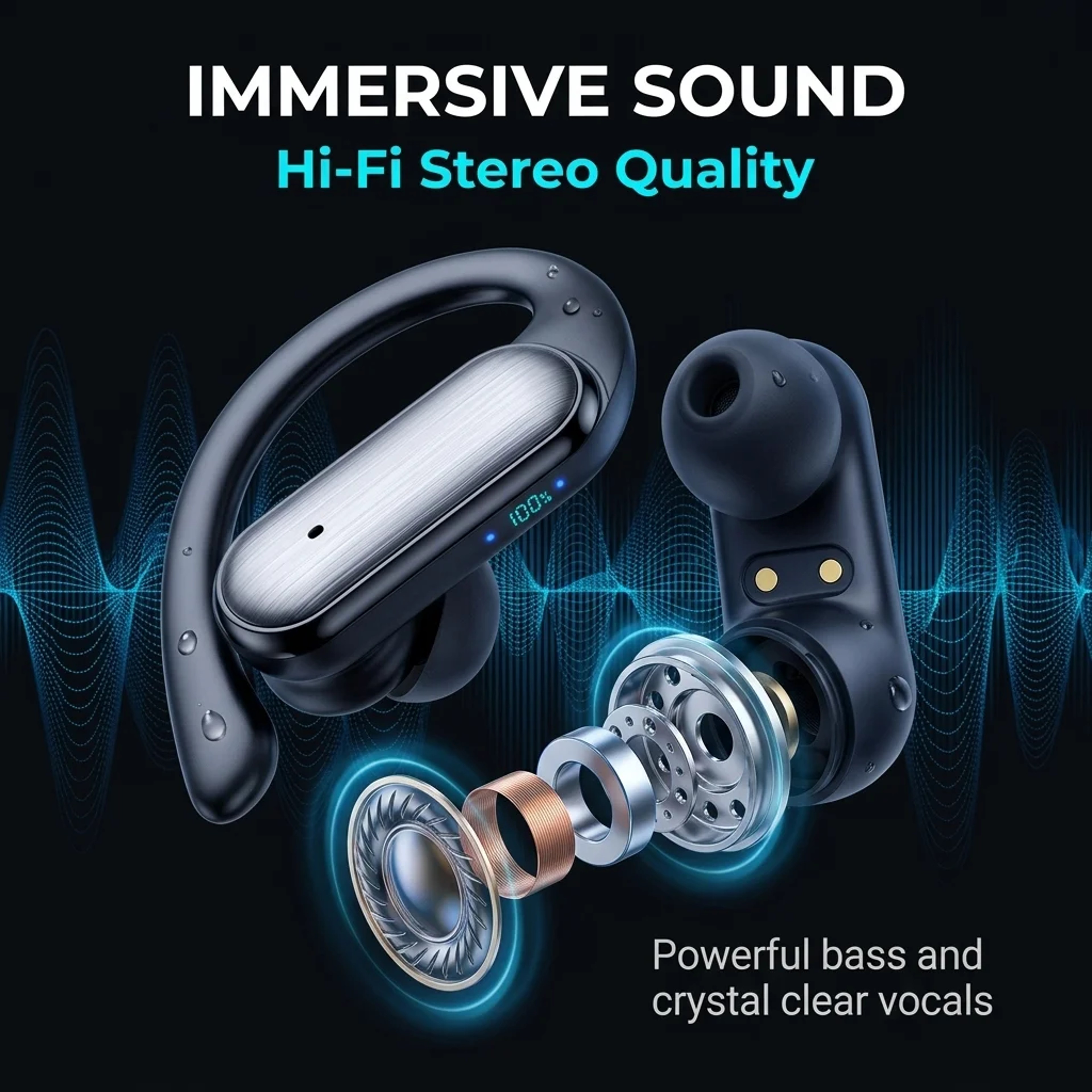 A520 Wireless Bluetooth Earbuds With HD Stereo Sound Touch Control And Sweat Resistance 3