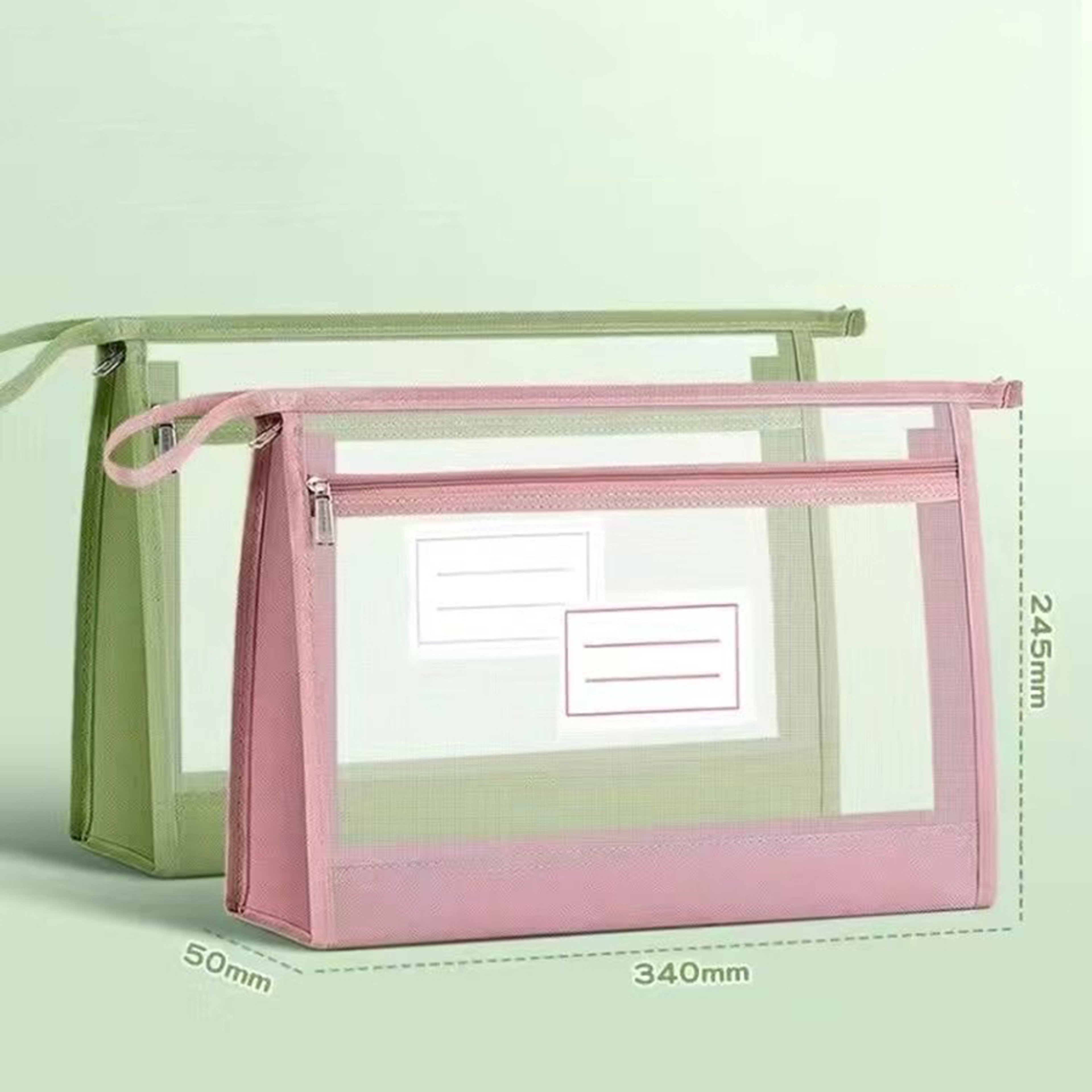 Transparent Mesh Document Organizer With Double Zipper And Portable Handle 3