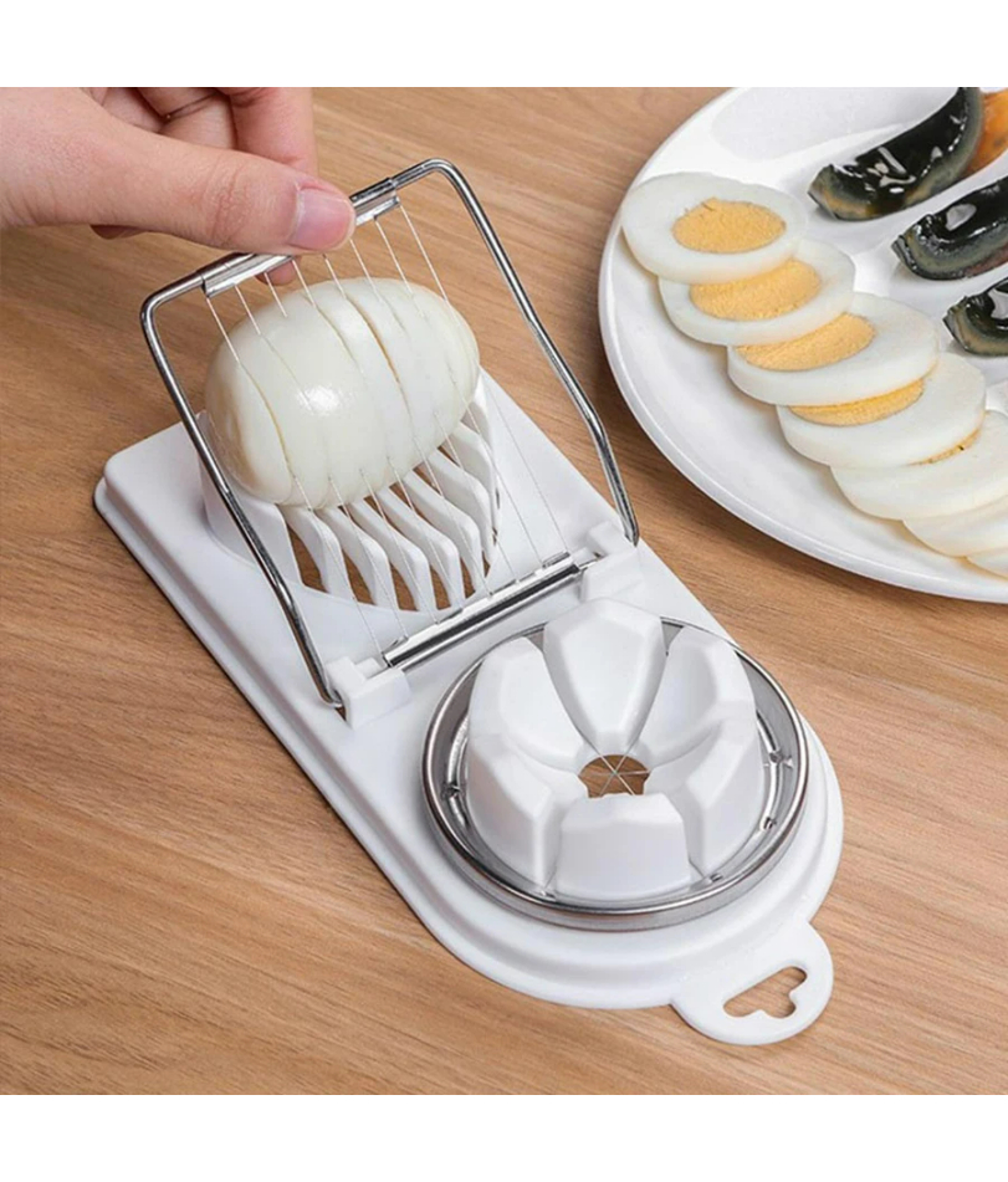 Egg Slicer And Wedger Stainless Steel Wire Boiled Egg Cutter 0