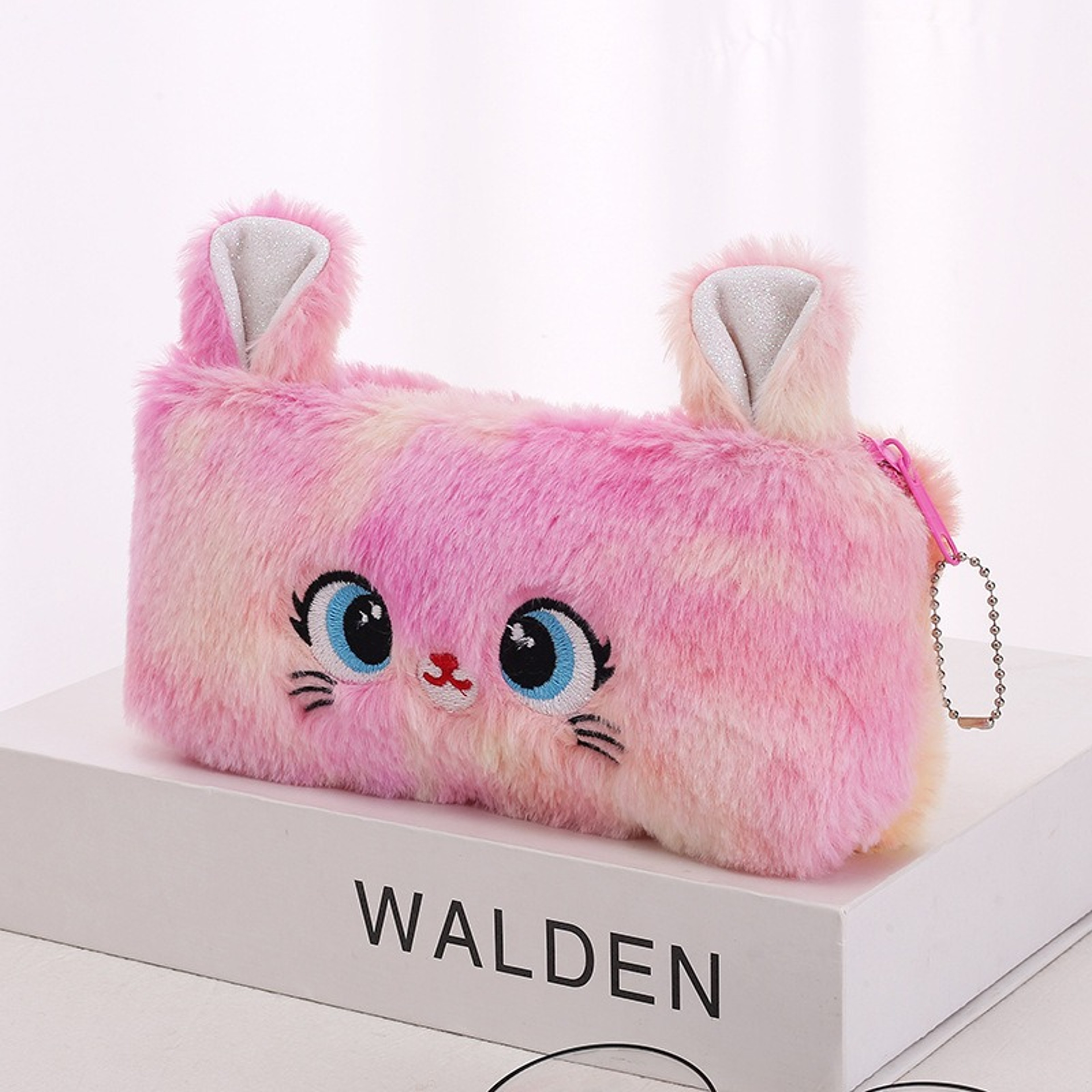 Dopamine Plush Cat Pencil Case Large Capacity Kawaii Stationery Pouch – view 3