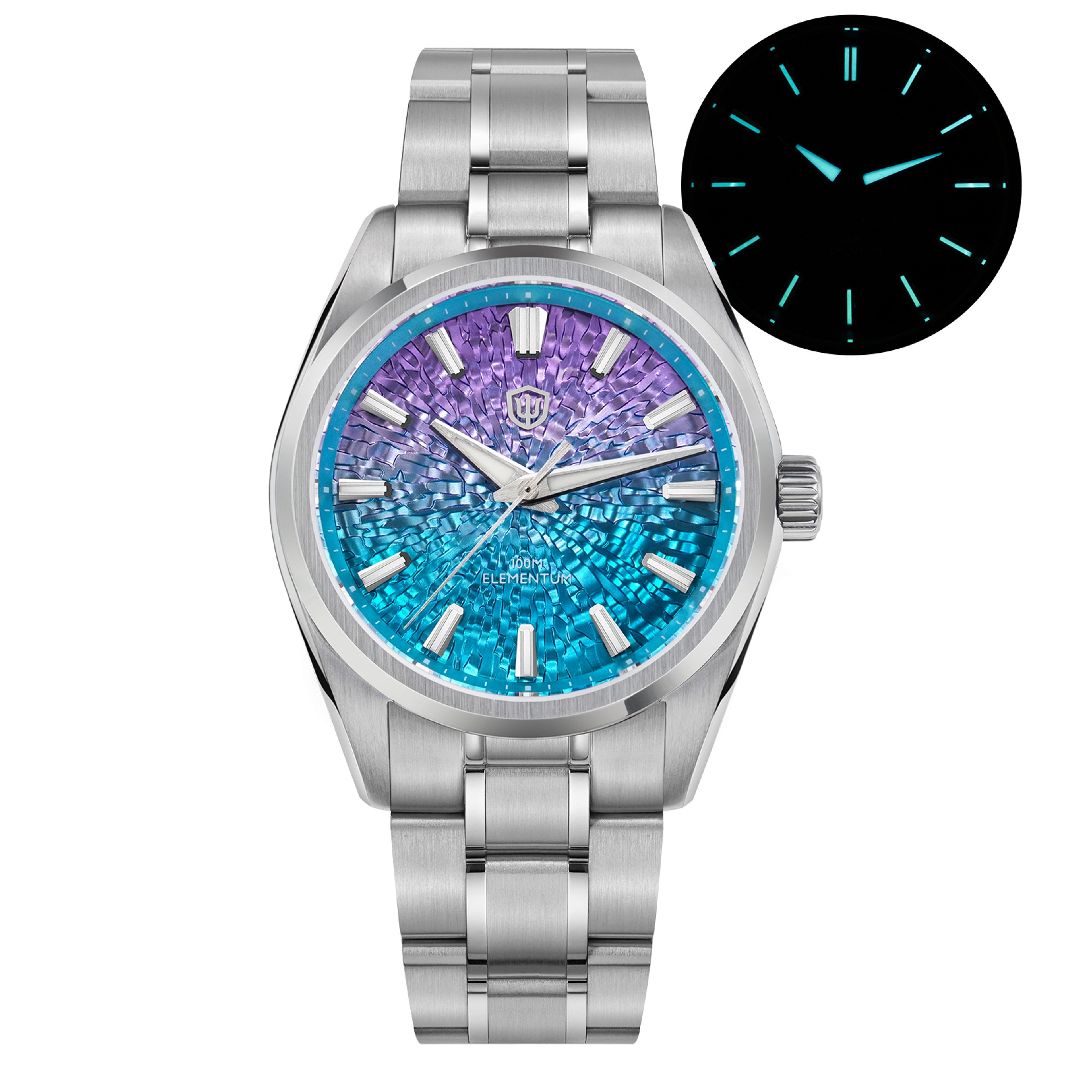 Quartz Watch With Ice Crack Dial And Sapphire Crystal 2