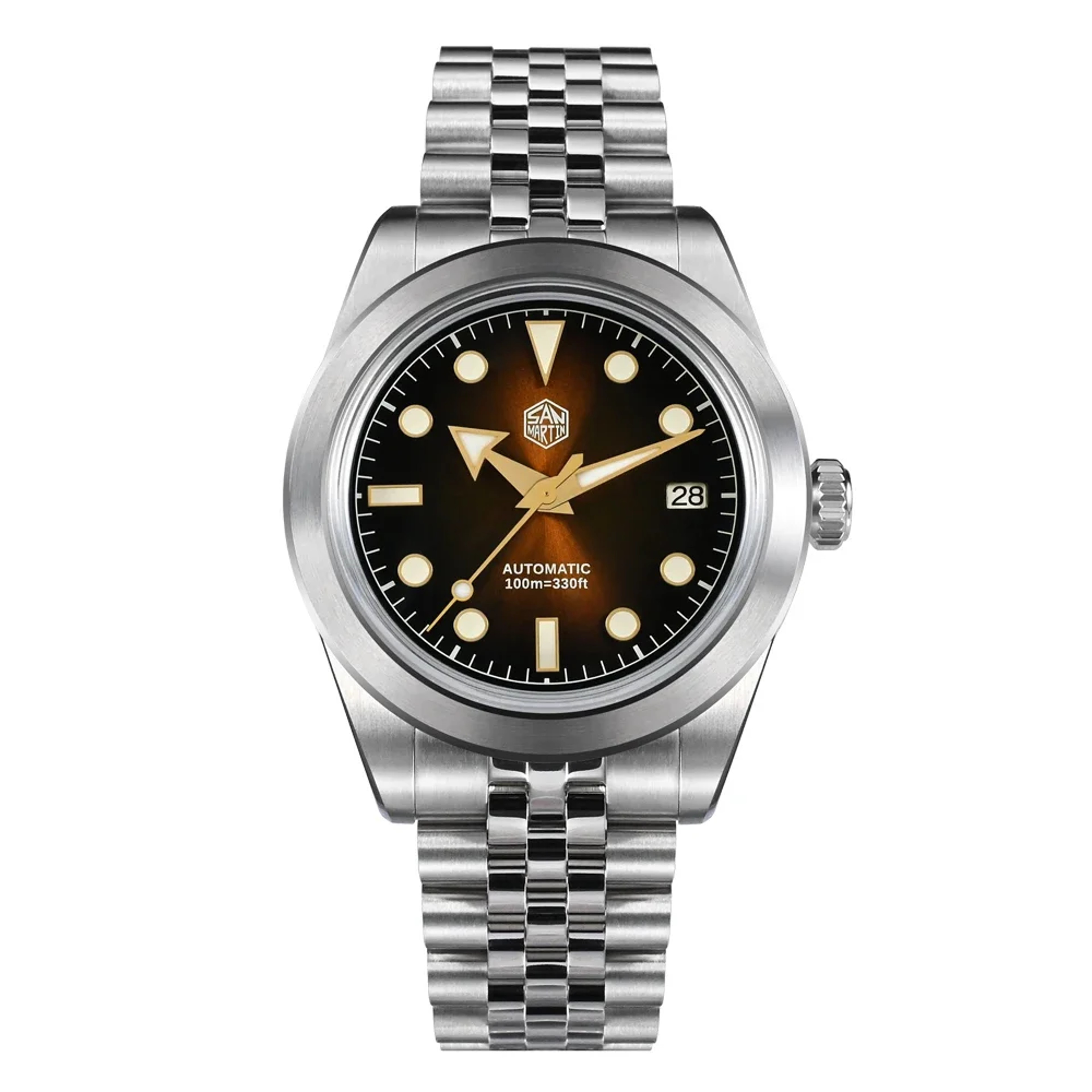 San Martin Automatic Watch With Sapphire Crystal And Sunray Dial 8