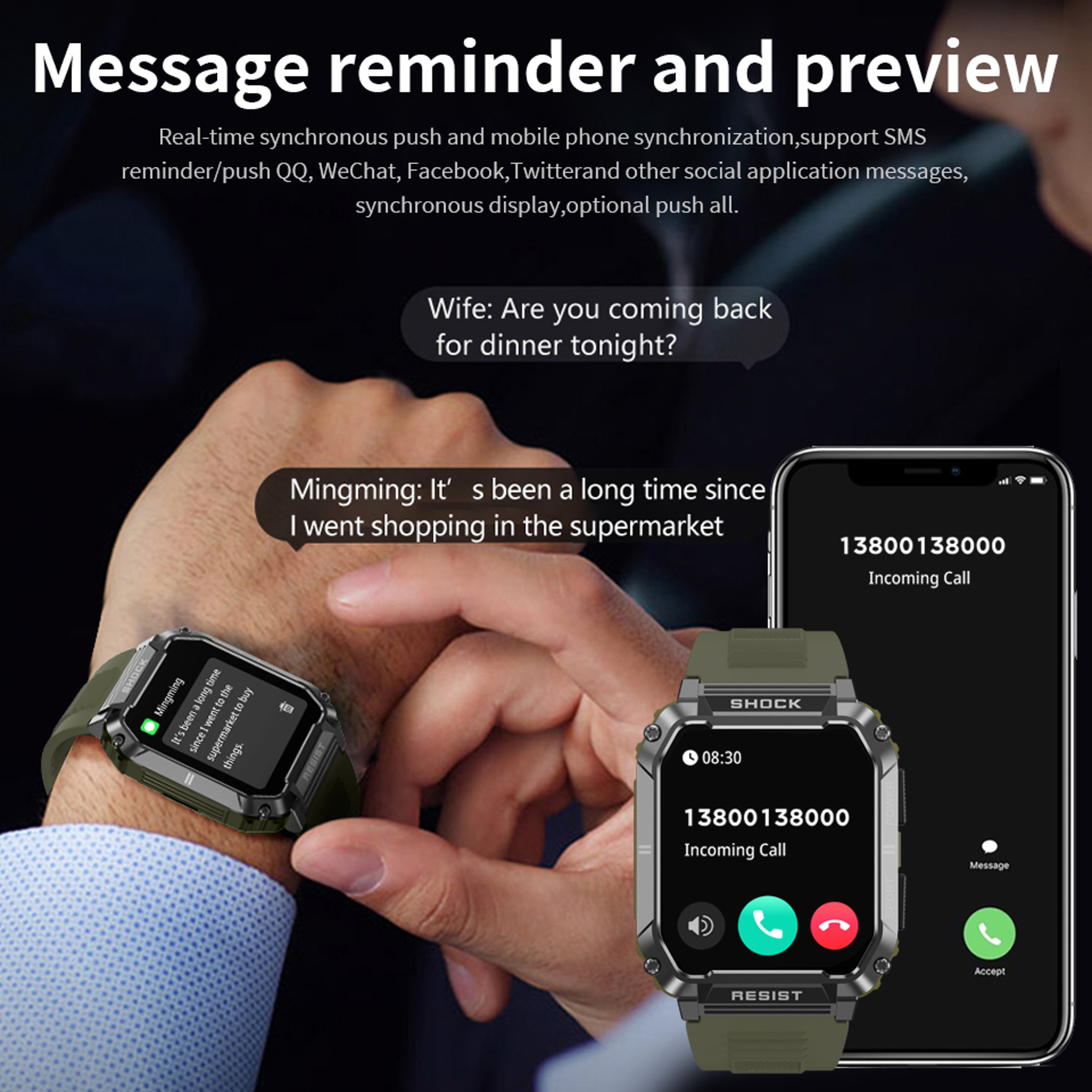 Rugged Smart Watch For Men With Bluetooth Calling And Many Sports Modes 4