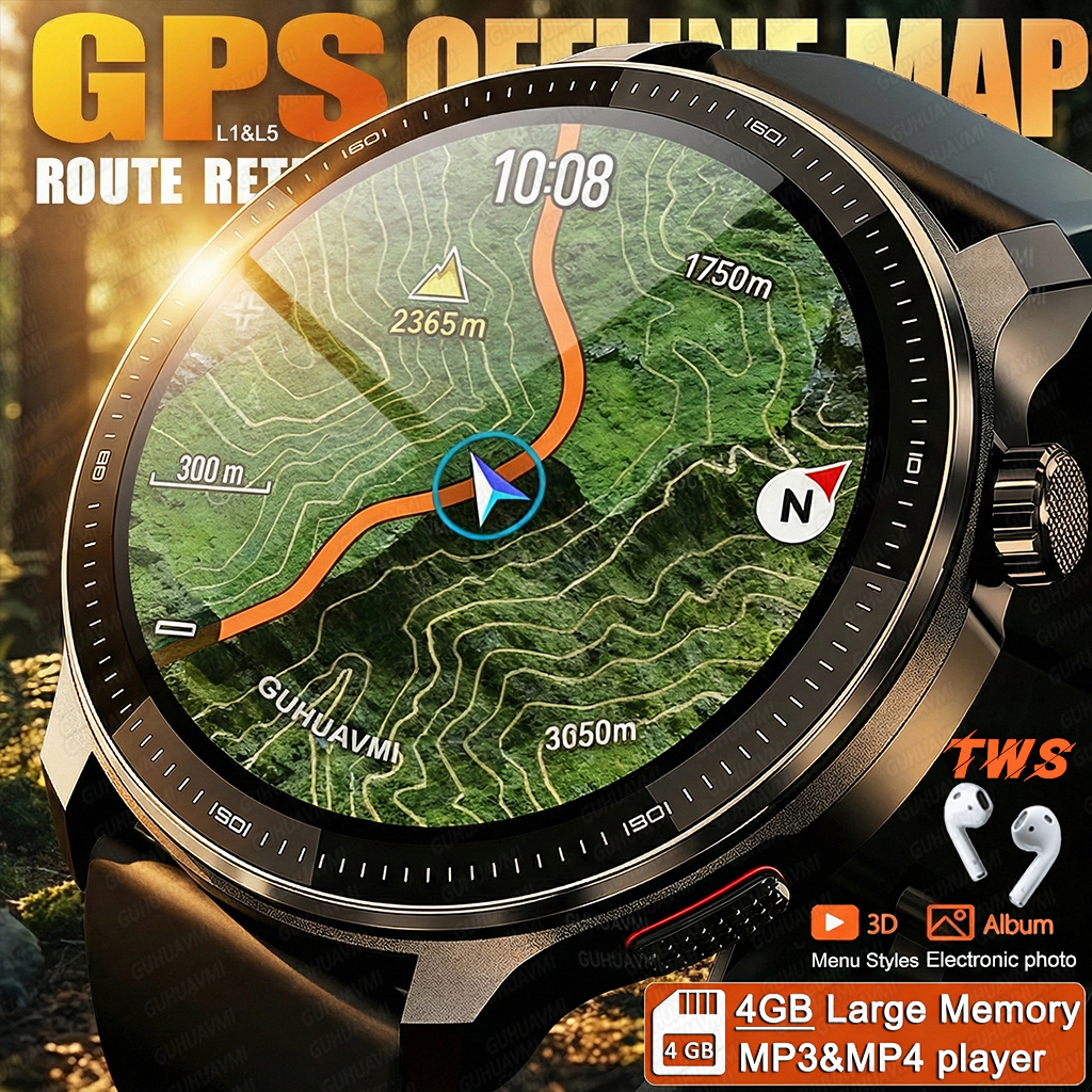 AdventurePro GPS Smart Watch With Offline Maps Storage And AMOLED Display 1