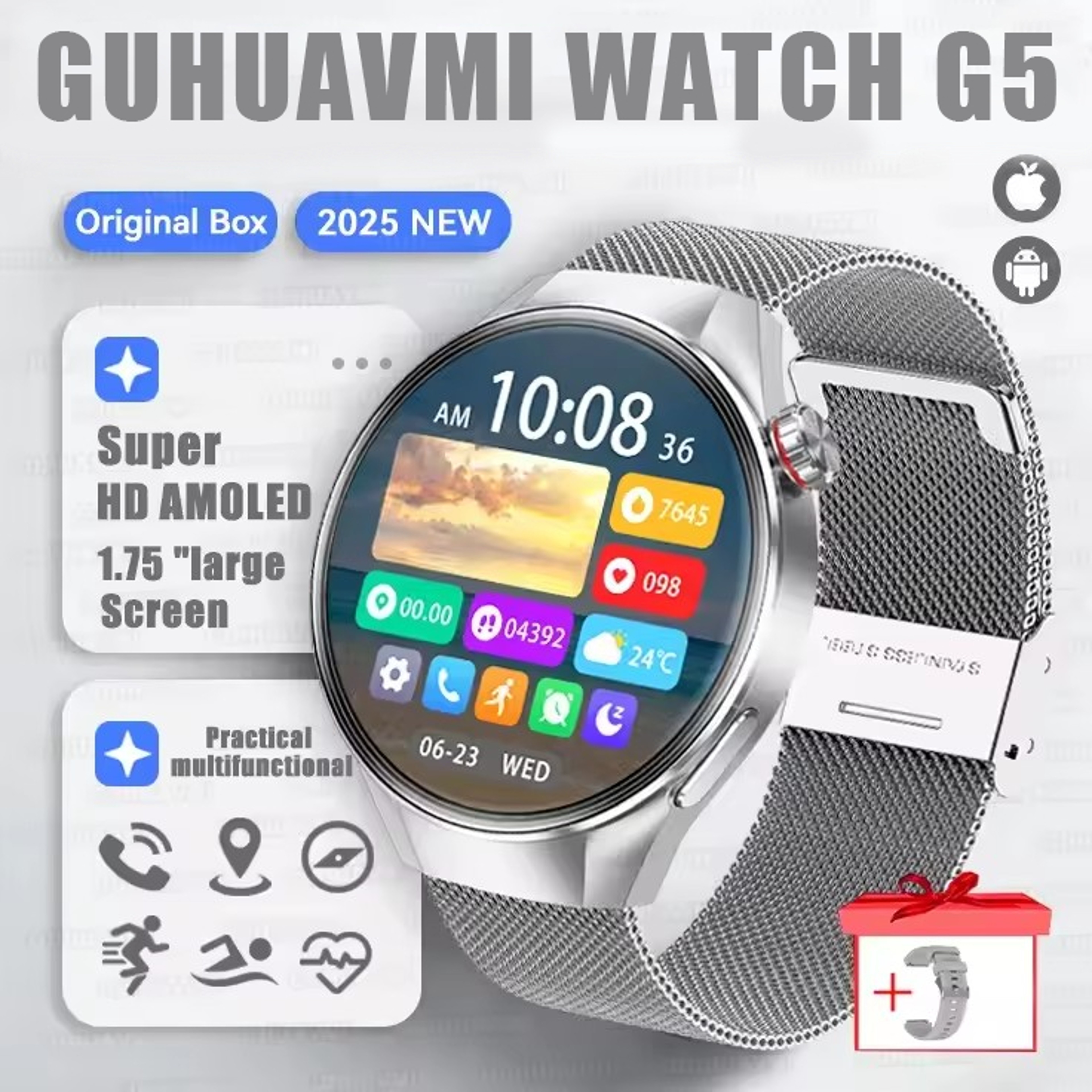 GPS Smart Watch For Men With AMOLED Display Bluetooth Calling And IP68 Waterproofing 10