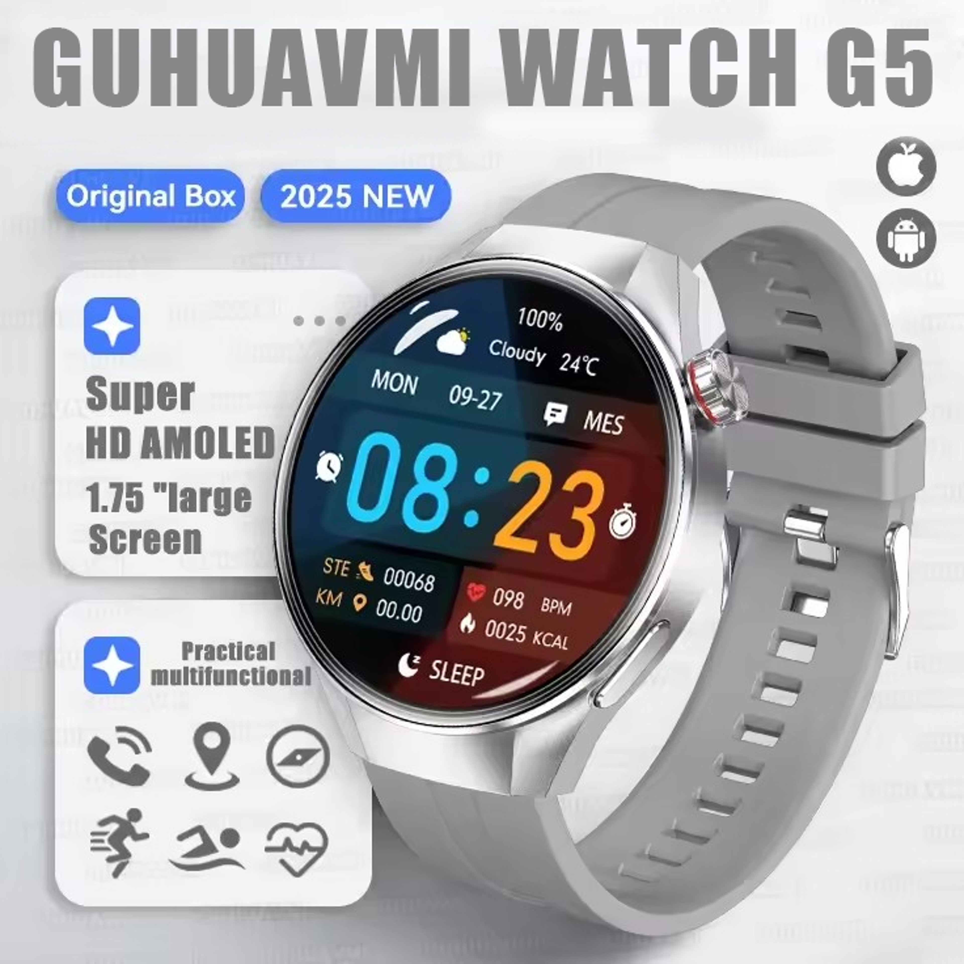 GPS Smart Watch For Men With AMOLED Display Bluetooth Calling And IP68 Waterproofing 14