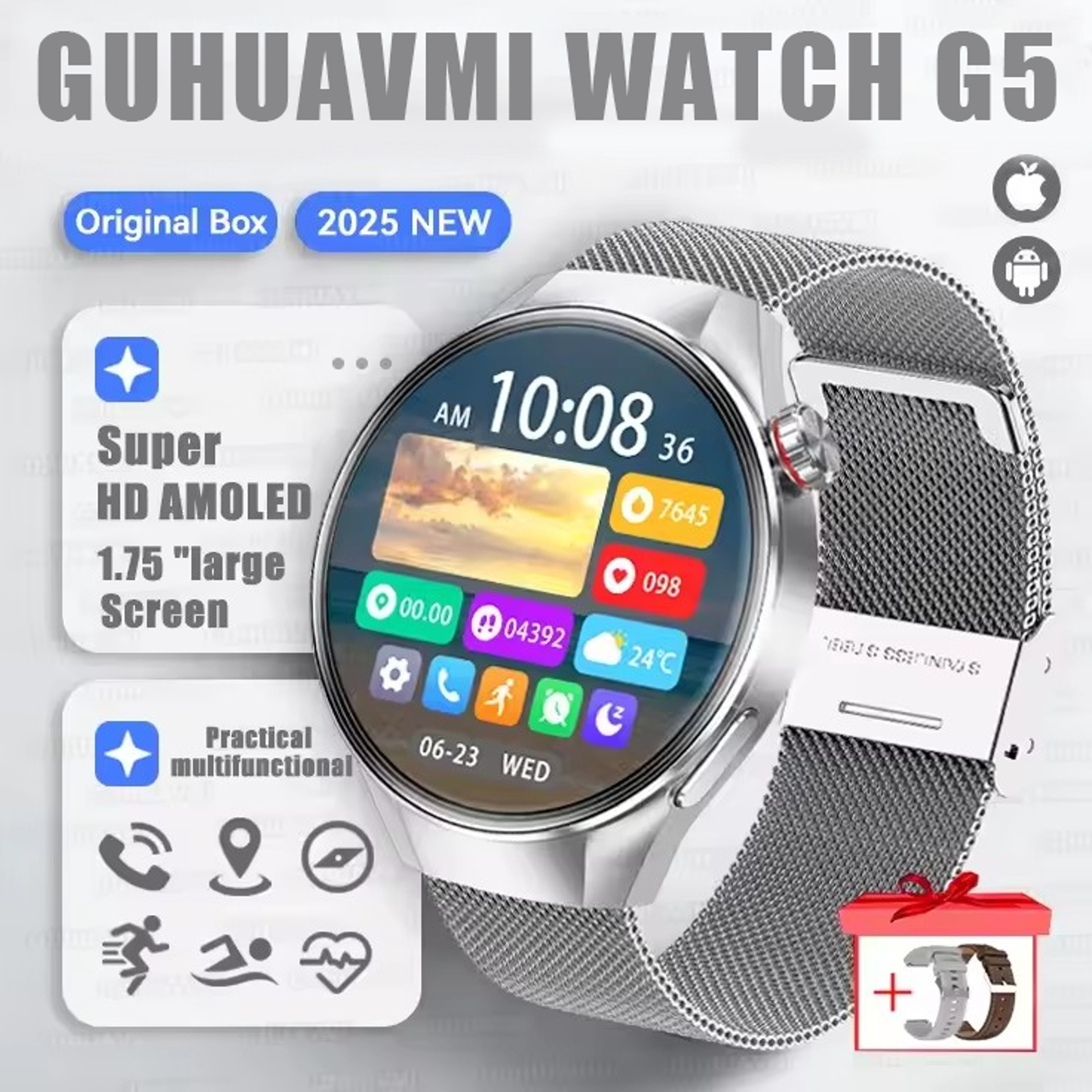 GPS Smart Watch For Men With AMOLED Display Bluetooth Calling And IP68 Waterproofing 15