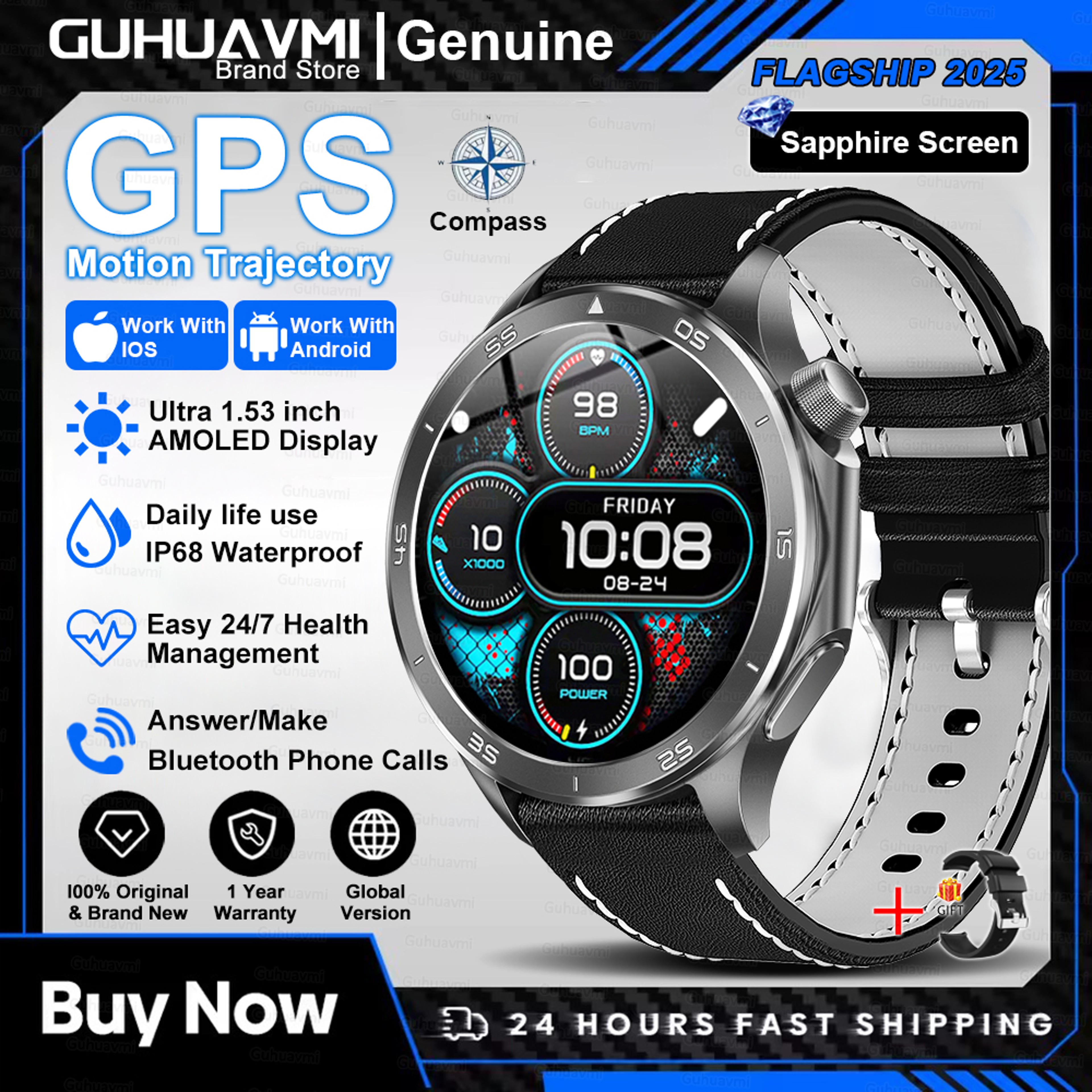 AMOLED Smartwatch With GPS Heart Rate Tracking And Bluetooth Calling 6