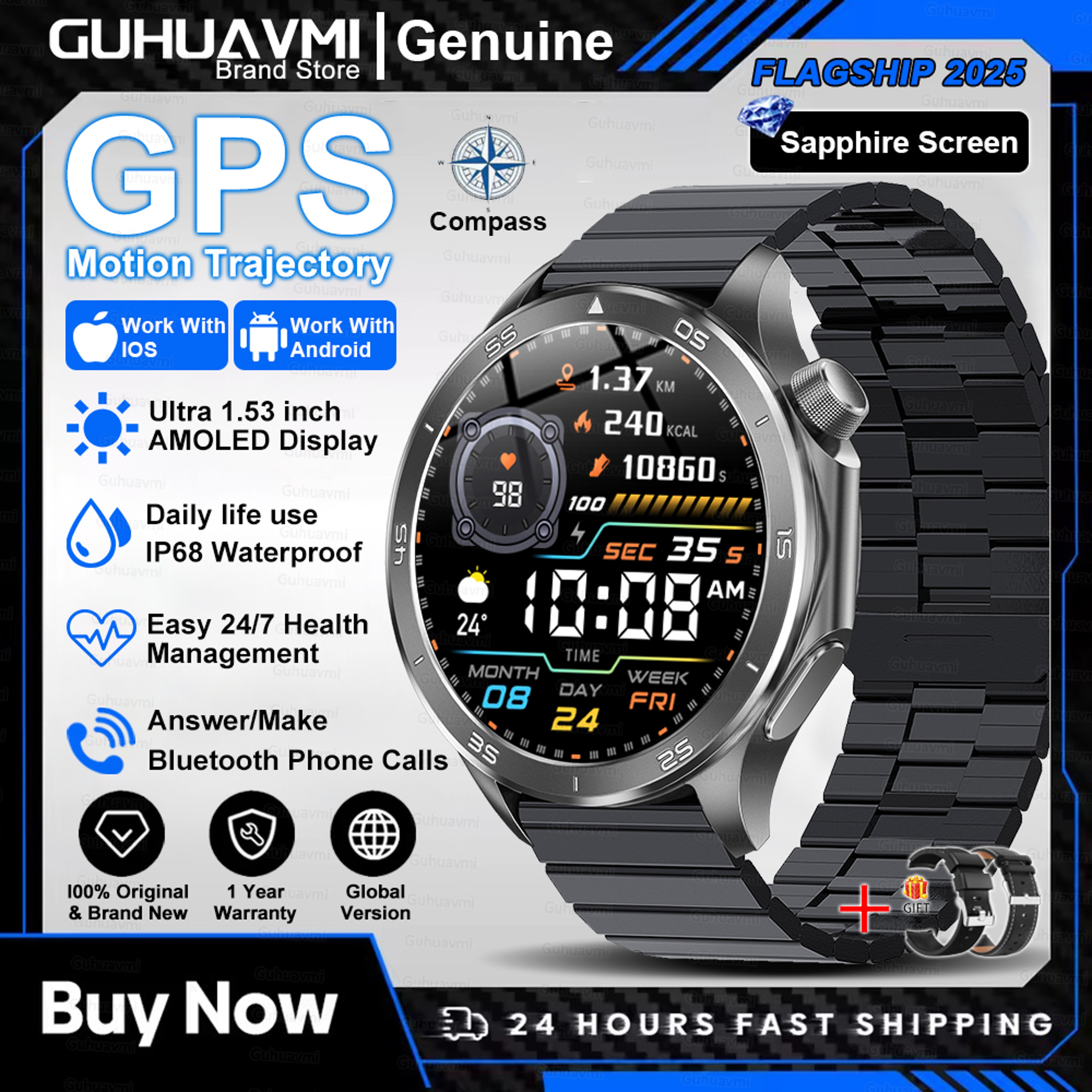 AMOLED Smartwatch With GPS Heart Rate Tracking And Bluetooth Calling 21